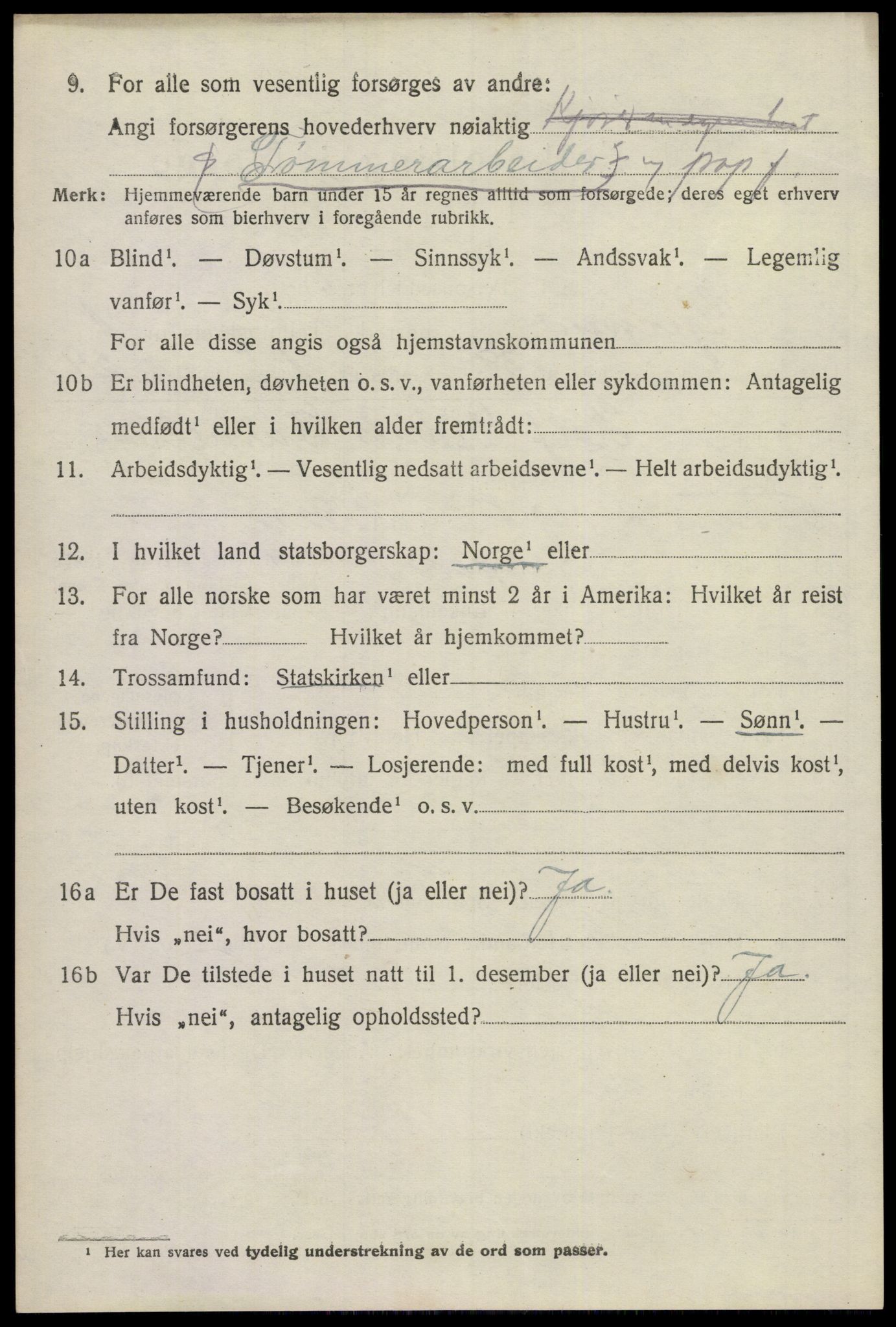 SAKO, 1920 census for Gjerpen, 1920, p. 3099