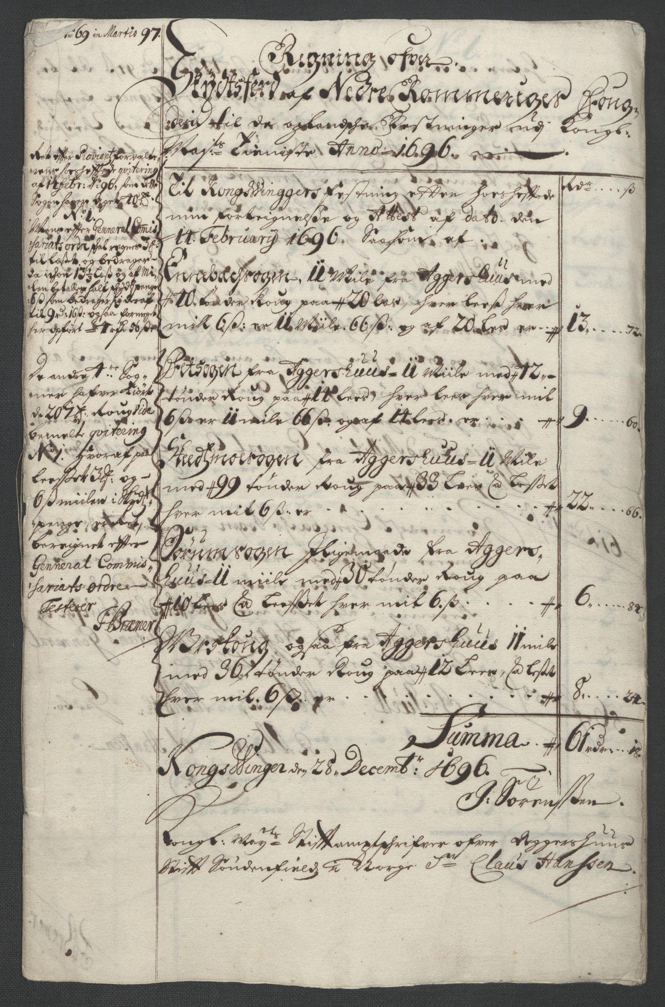 Rentekammeret inntil 1814, Reviderte regnskaper, Fogderegnskap, RA/EA-4092/R11/L0580: Fogderegnskap Nedre Romerike, 1696-1697, p. 425