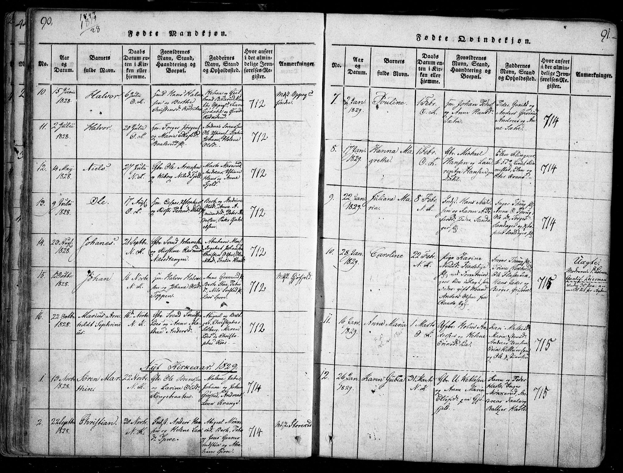 Nesodden prestekontor Kirkebøker, SAO/A-10013/F/Fa/L0006: Parish register (official) no. I 6, 1814-1847, p. 90-91