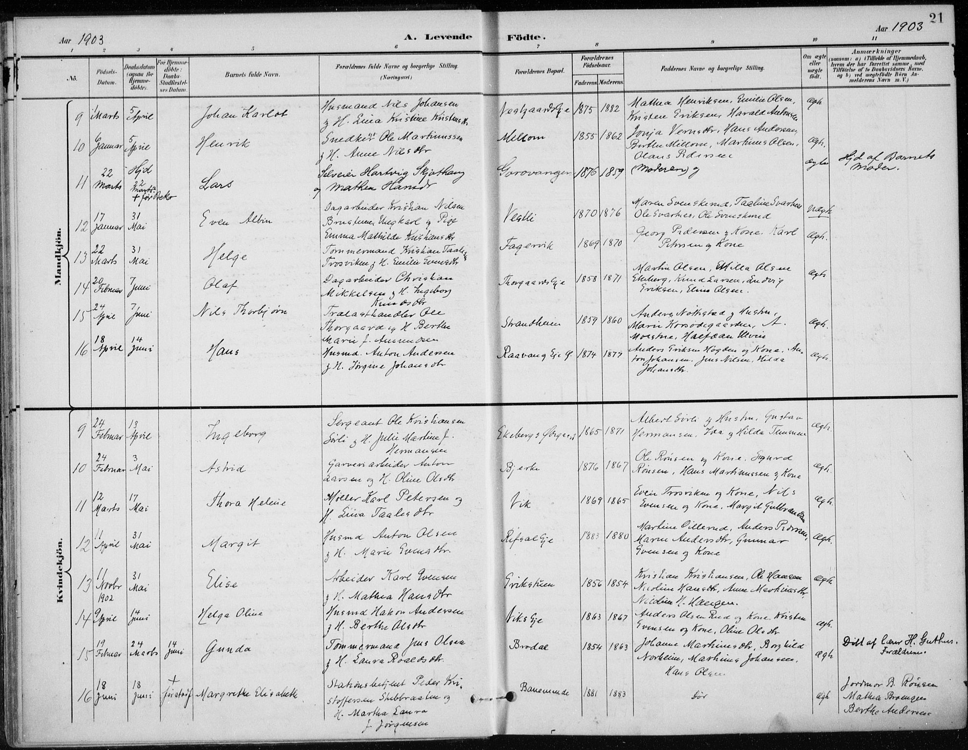 Stange prestekontor, AV/SAH-PREST-002/K/L0023: Parish register (official) no. 23, 1897-1920, p. 21