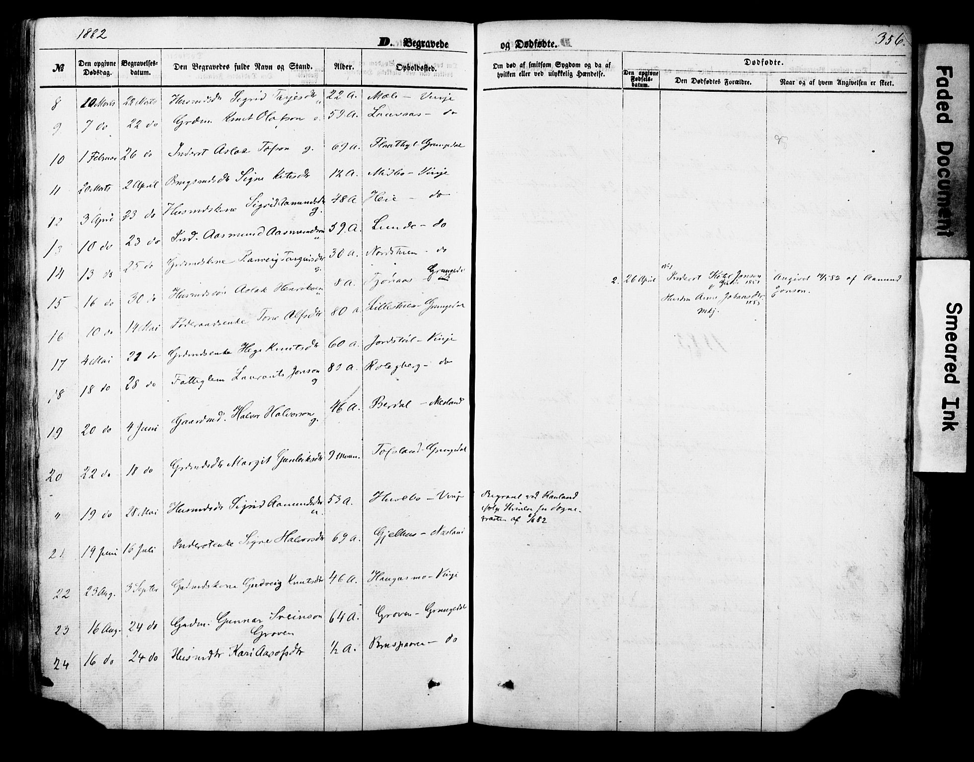 Vinje kirkebøker, SAKO/A-312/F/Fa/L0005: Parish register (official) no. I 5, 1870-1886, p. 356