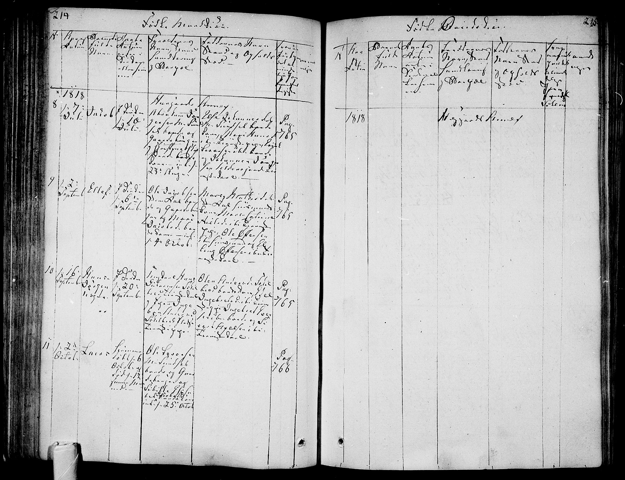 Andebu kirkebøker, SAKO/A-336/F/Fa/L0003: Parish register (official) no. 3 /2, 1815-1828, p. 214-215