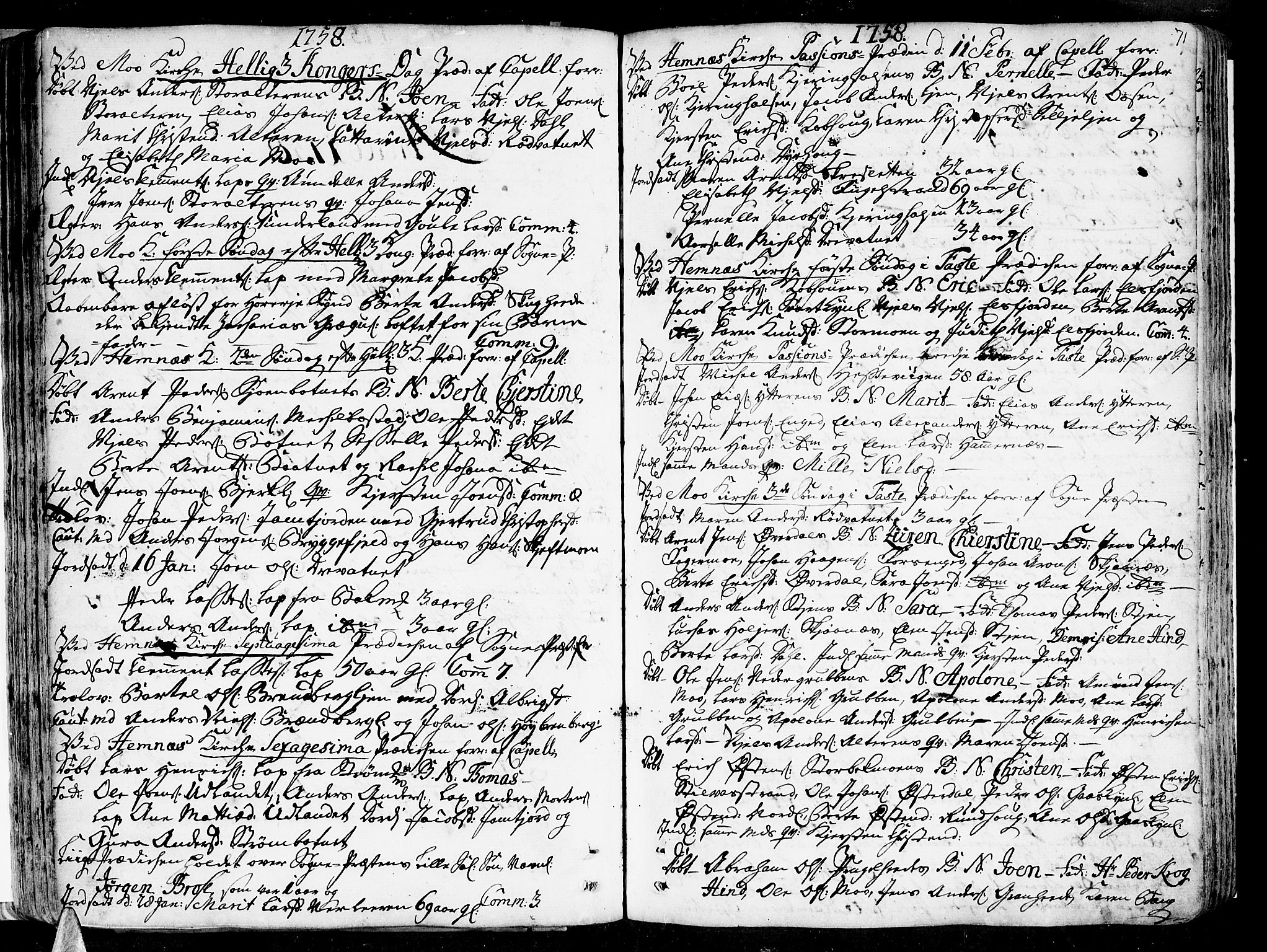 Ministerialprotokoller, klokkerbøker og fødselsregistre - Nordland, SAT/A-1459/825/L0348: Parish register (official) no. 825A04, 1752-1788, p. 71