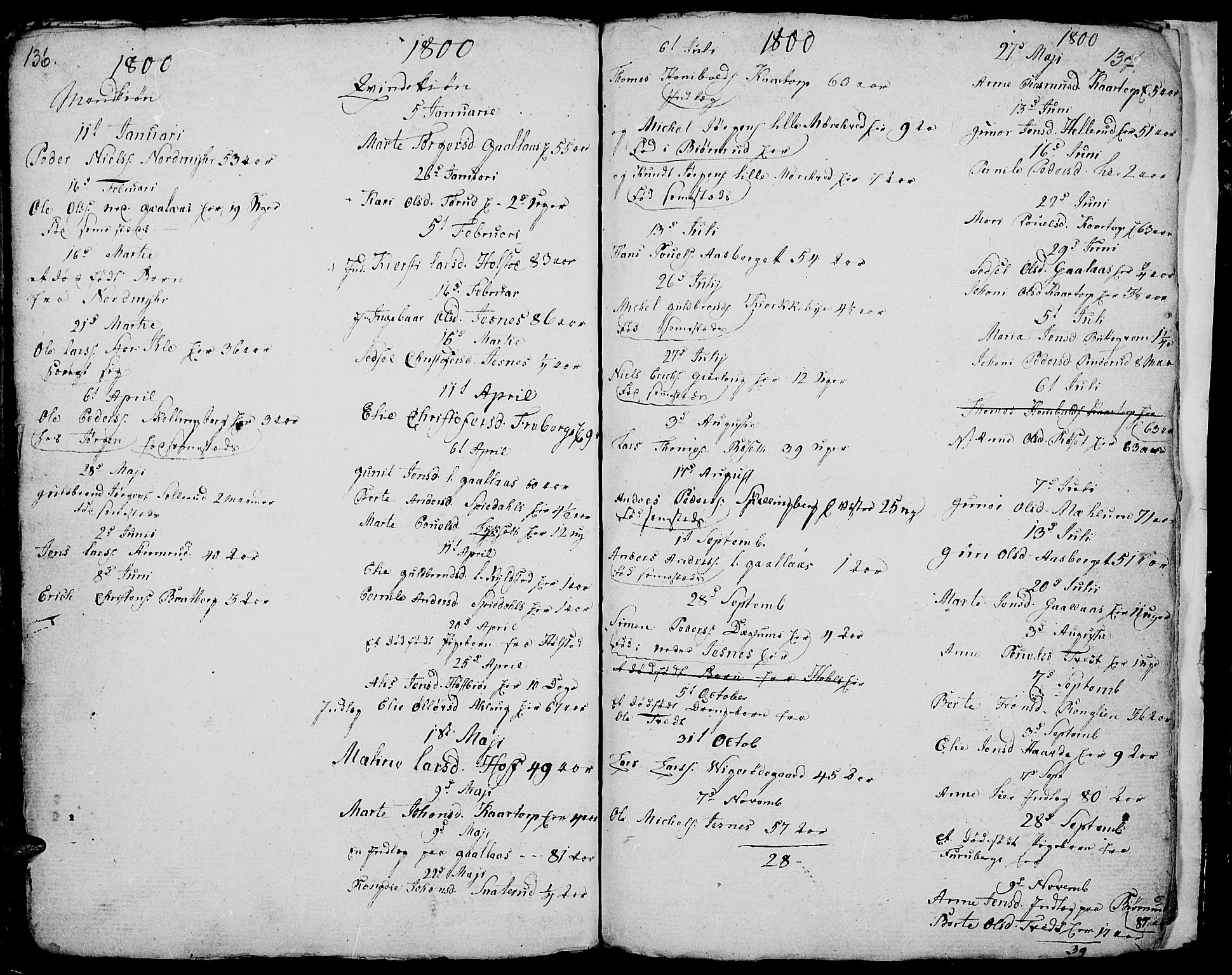 Vang prestekontor, Hedmark, SAH/PREST-008/H/Ha/Hab/L0001: Parish register (copy) no. 1, 1792-1814, p. 136-137