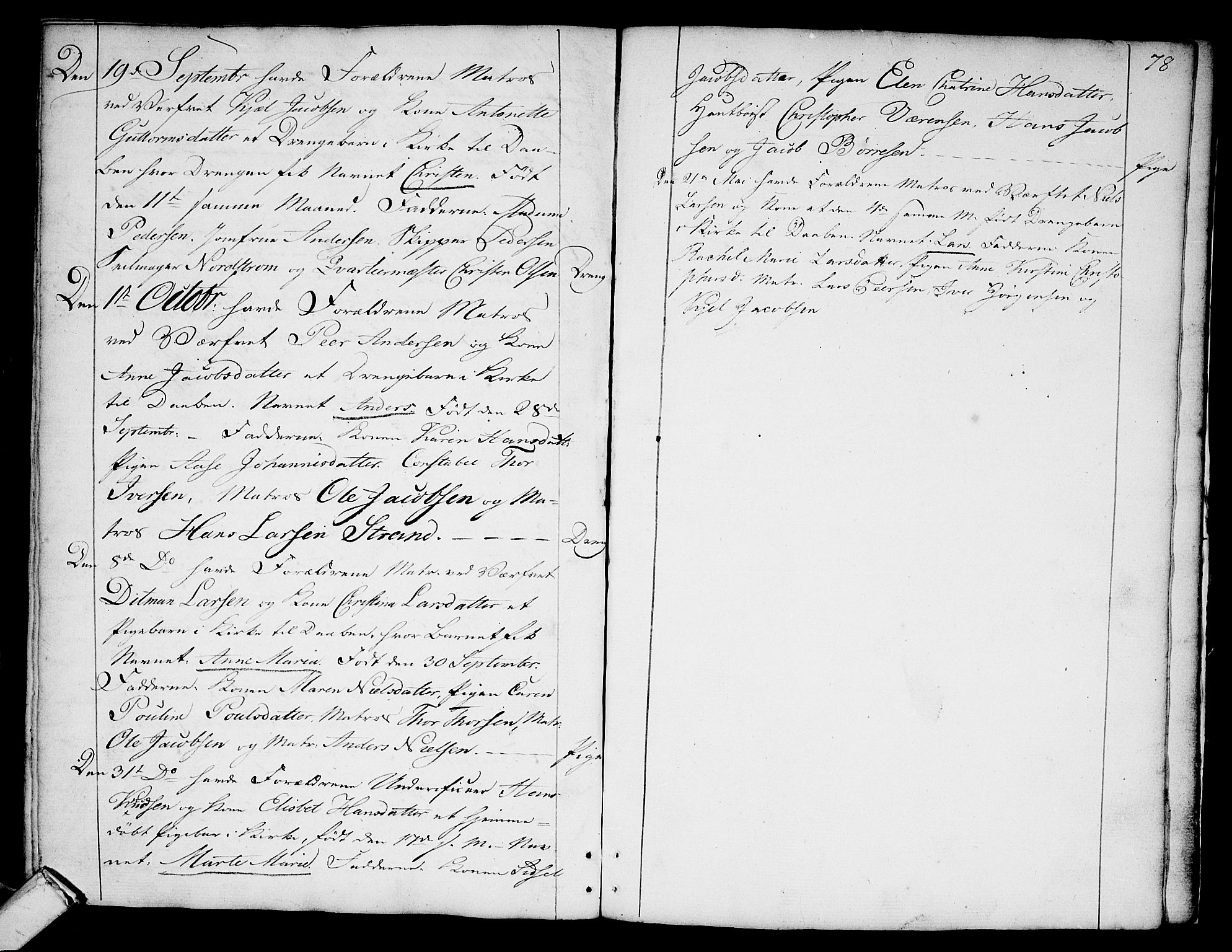 Stavern kirkebøker, AV/SAKO-A-318/F/Fa/L0002: Parish register (official) no. 2, 1783-1809, p. 78