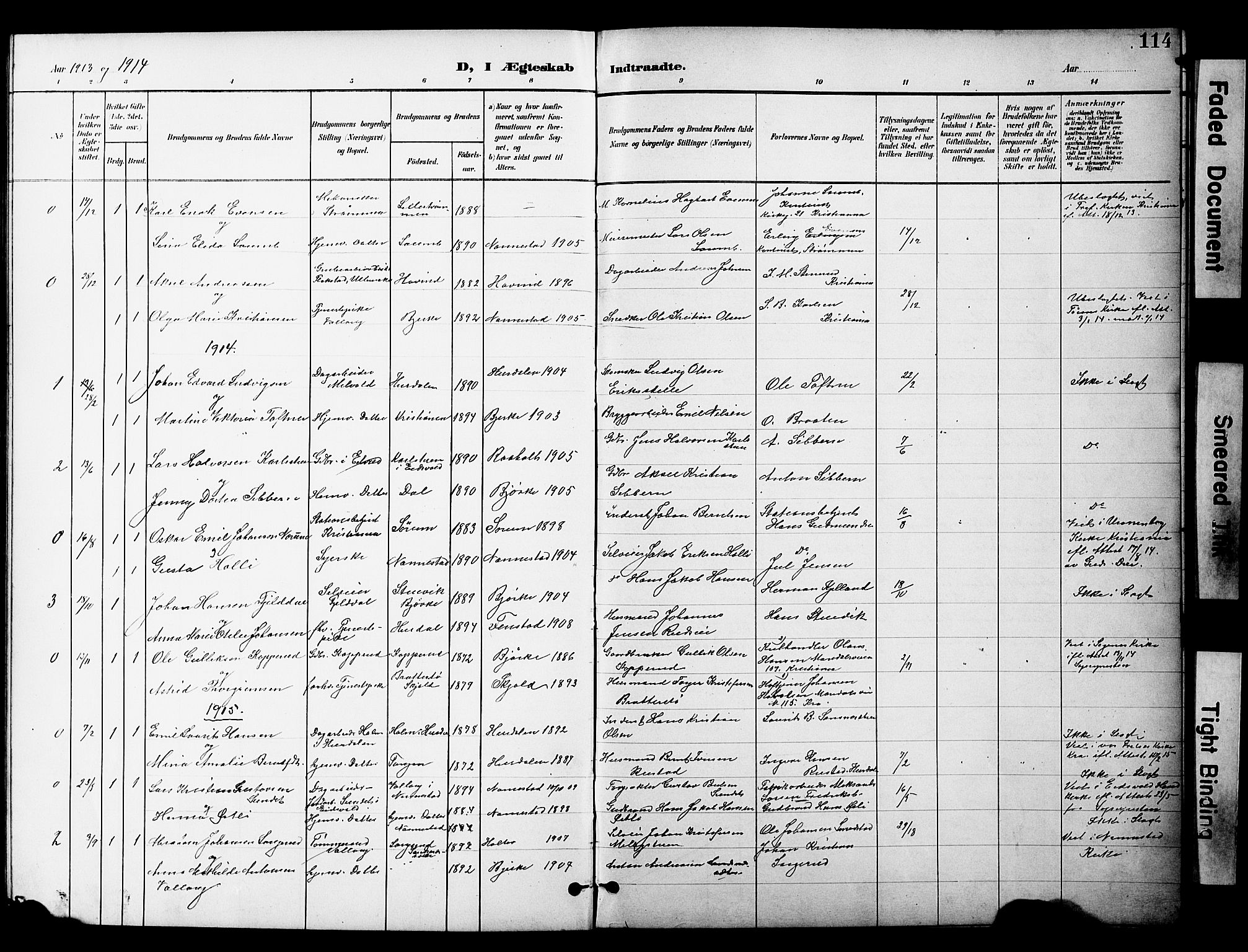Nannestad prestekontor Kirkebøker, SAO/A-10414a/G/Gc/L0001: Parish register (copy) no. III 1, 1901-1916, p. 114