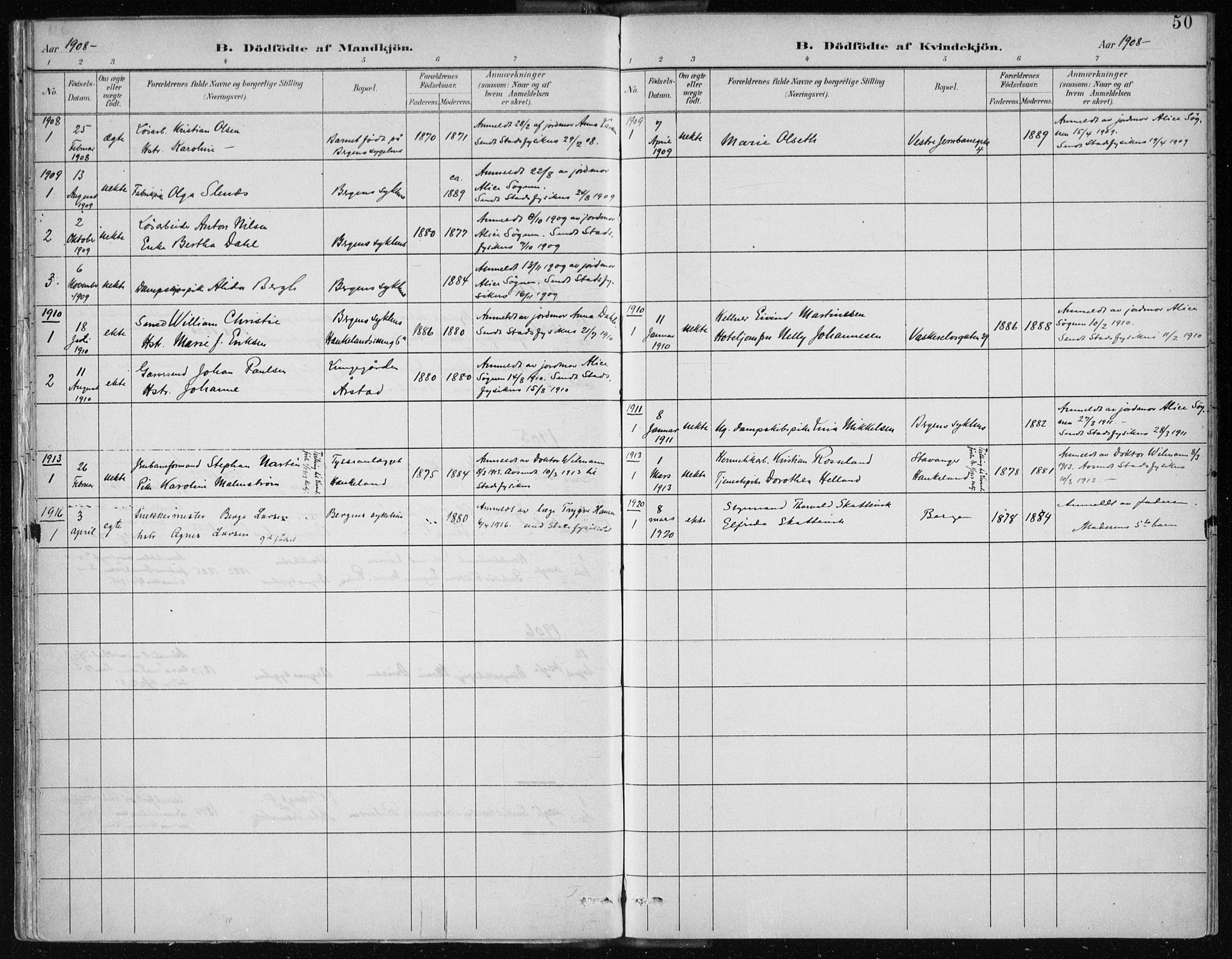 Bergen kommunale pleiehjem - stiftelsespresten, AV/SAB-A-100281: Parish register (official) no. A 2, 1887-1939, p. 50