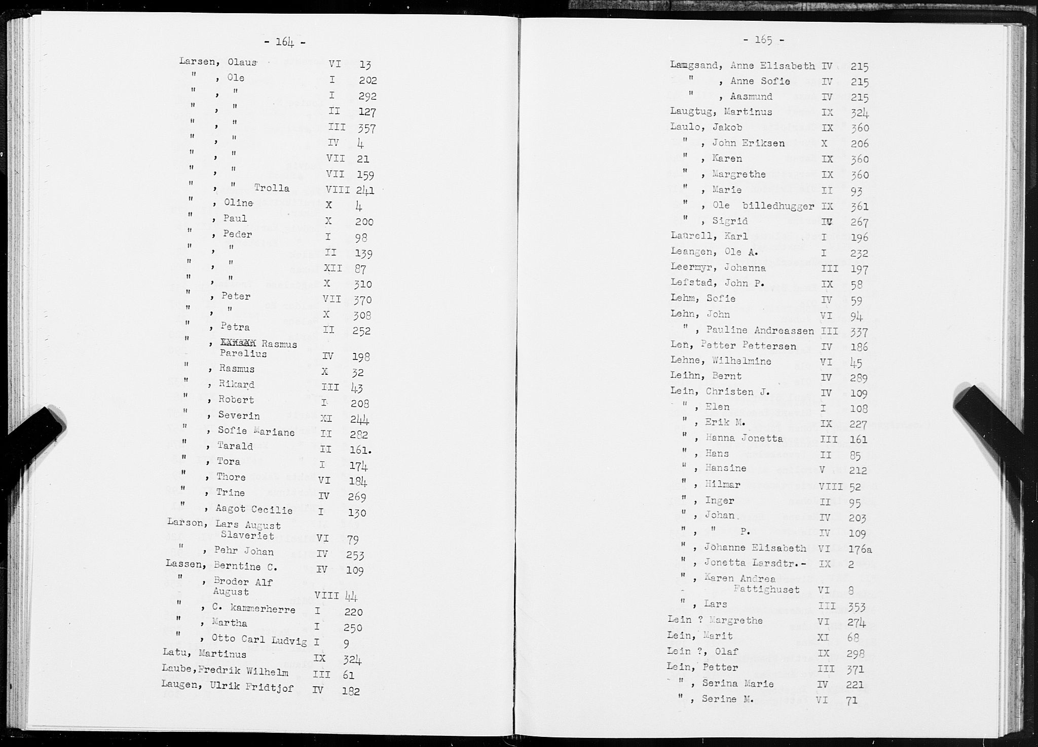 SAT, 1875 census for 1601 Trondheim, 1875, p. 164-165