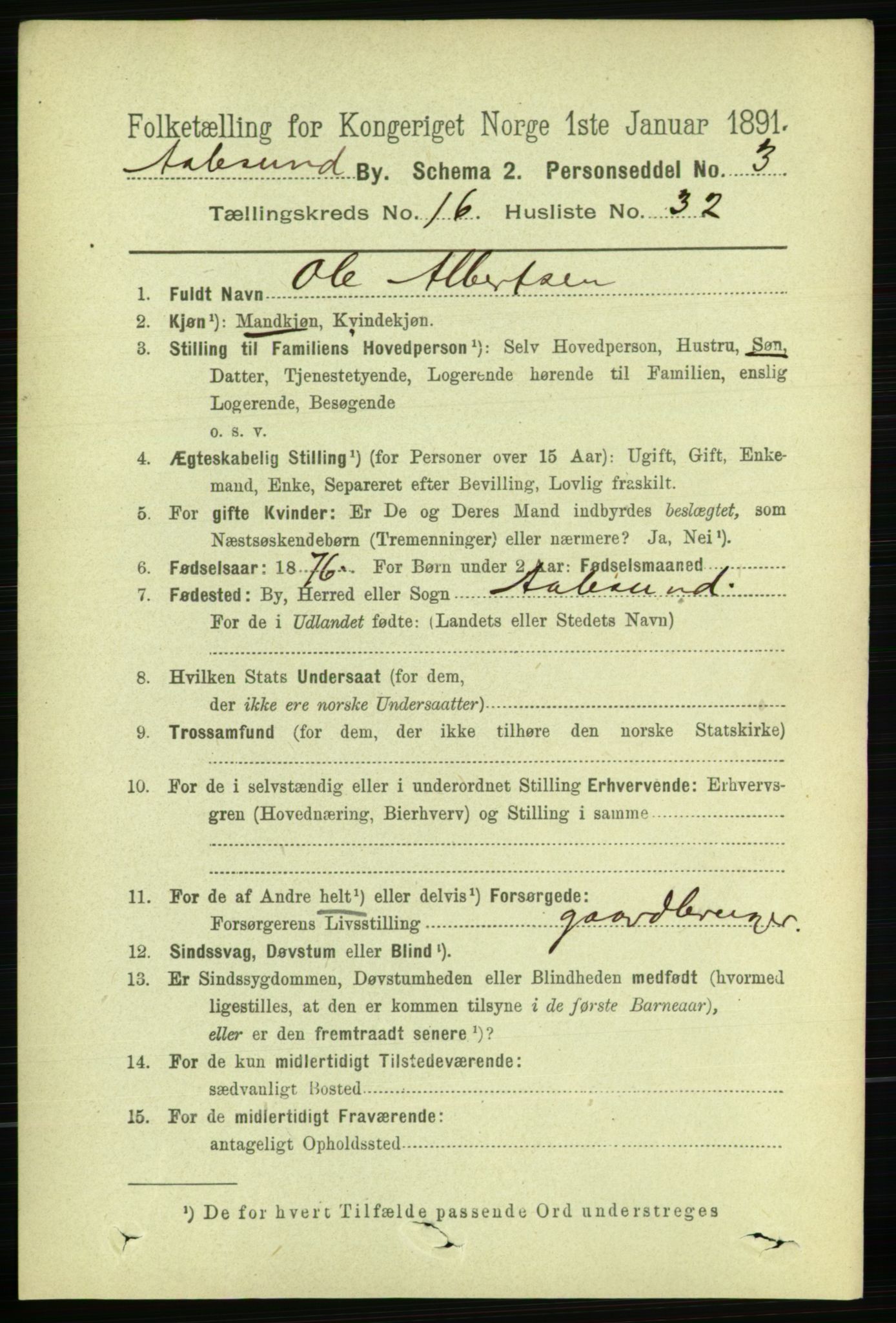 RA, 1891 census for 1501 Ålesund, 1891, p. 9878