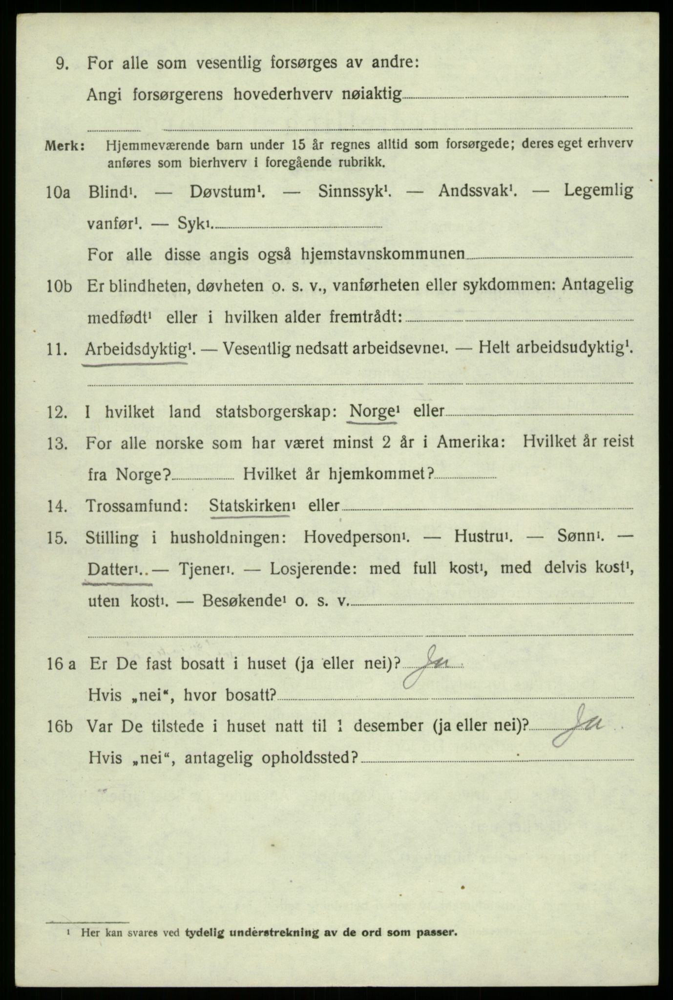 SAB, 1920 census for Ullensvang, 1920, p. 977