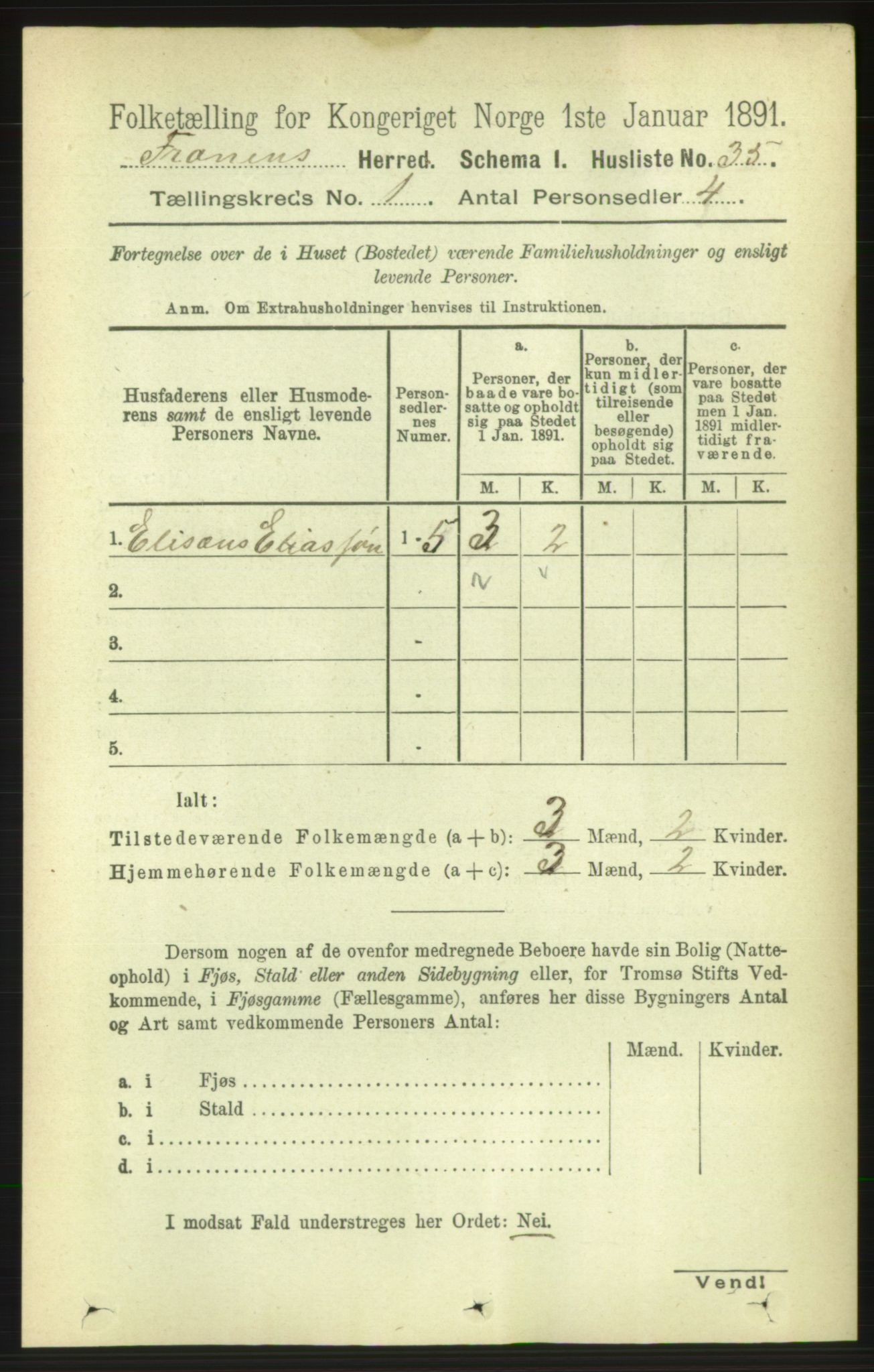 RA, 1891 census for 1548 Fræna, 1891, p. 58