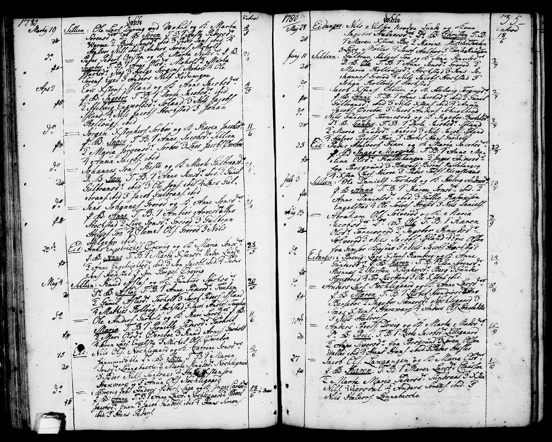 Eidanger kirkebøker, SAKO/A-261/F/Fa/L0006: Parish register (official) no. 6, 1764-1814, p. 35