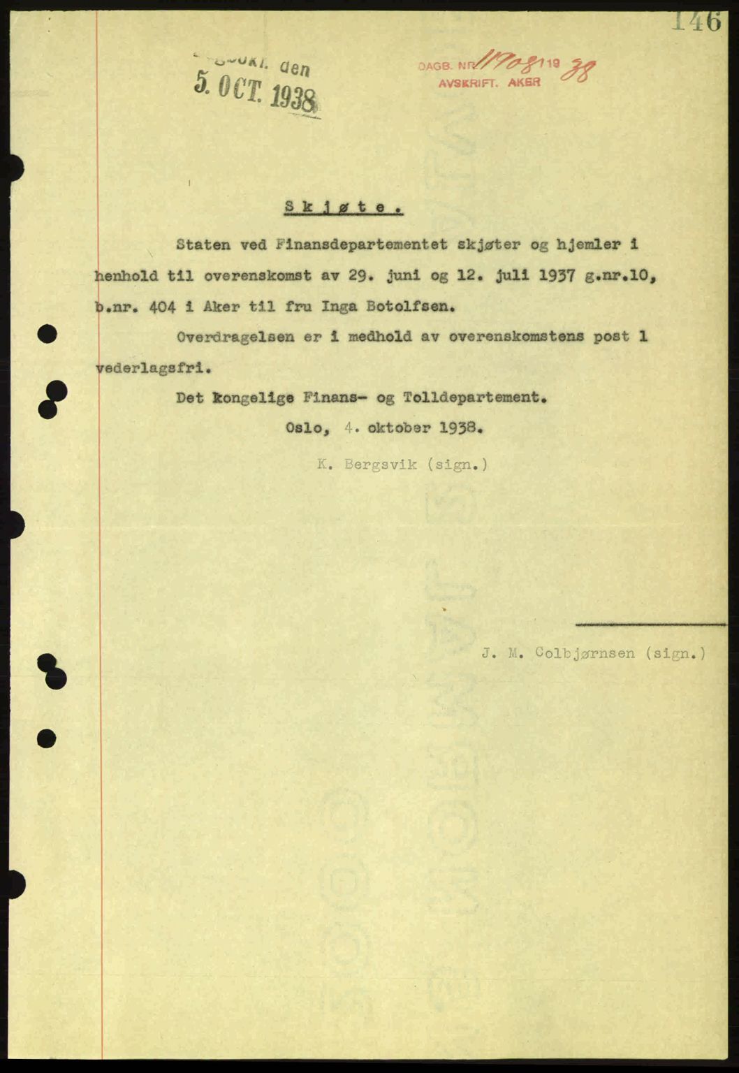Aker herredsskriveri, SAO/A-10896/G/Gb/Gba/Gbab/L0025: Mortgage book no. A154-155, 1938-1938, Diary no: : 11908/1938