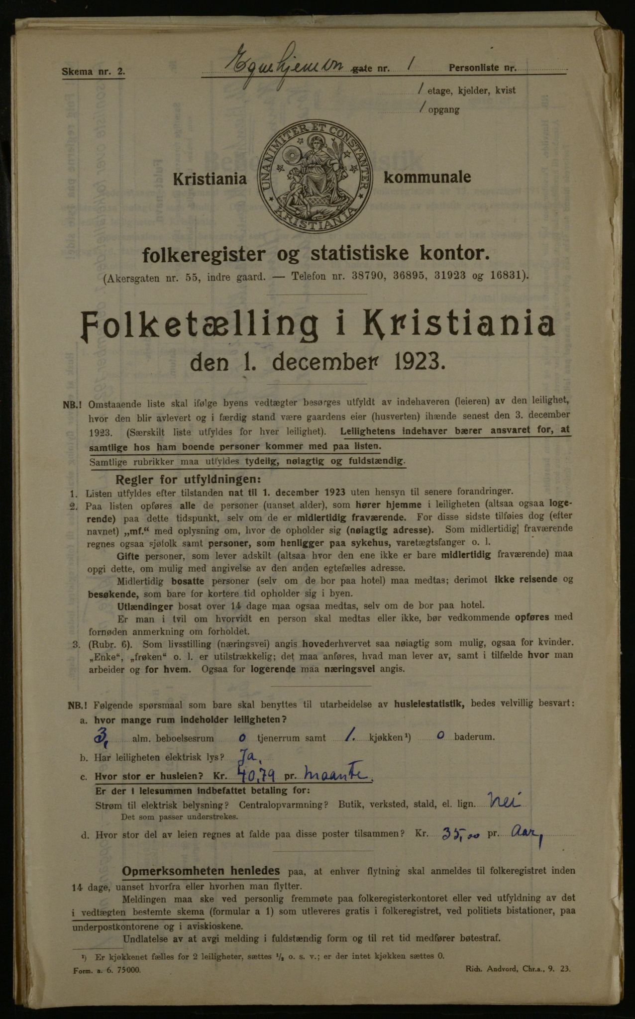 OBA, Municipal Census 1923 for Kristiania, 1923, p. 20961