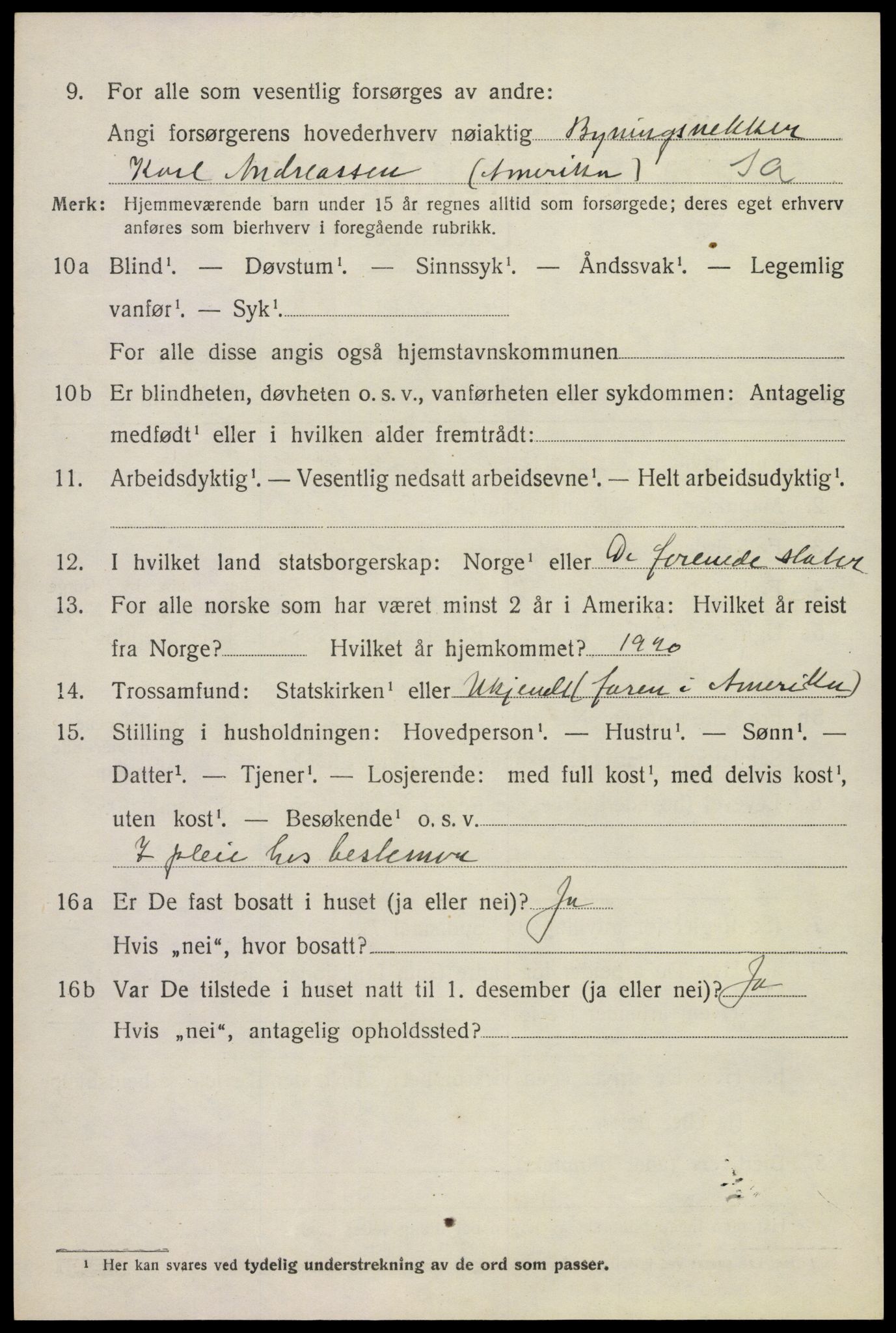 SAKO, 1920 census for Holla, 1920, p. 2636