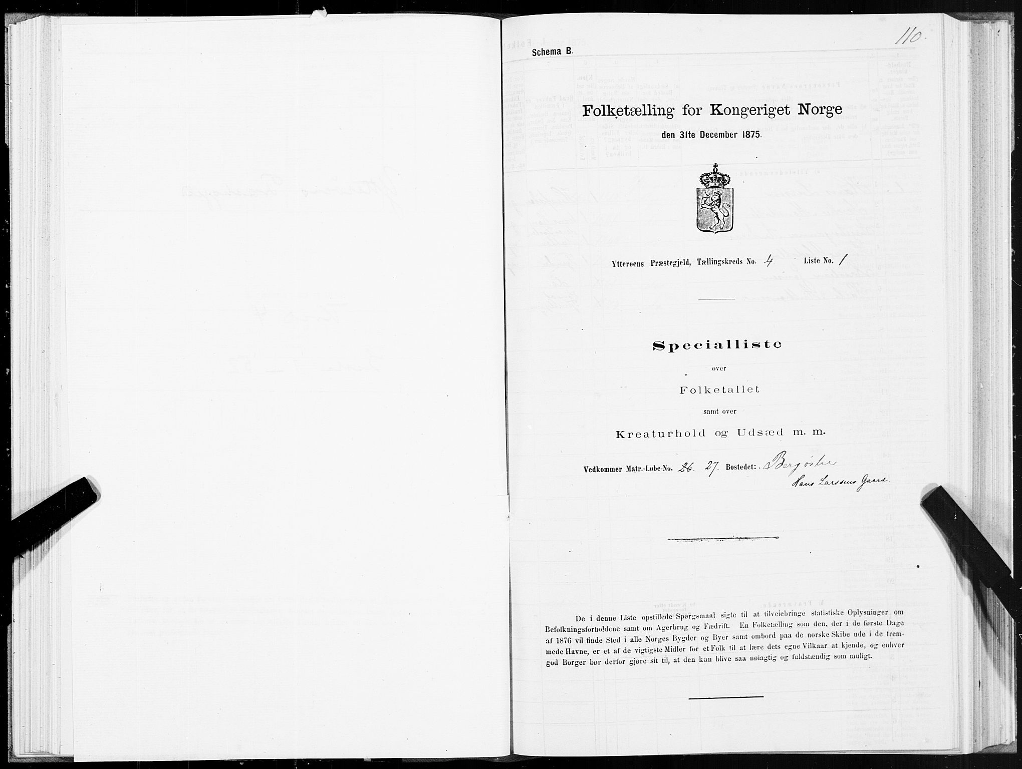 SAT, 1875 census for 1722P Ytterøy, 1875, p. 2110