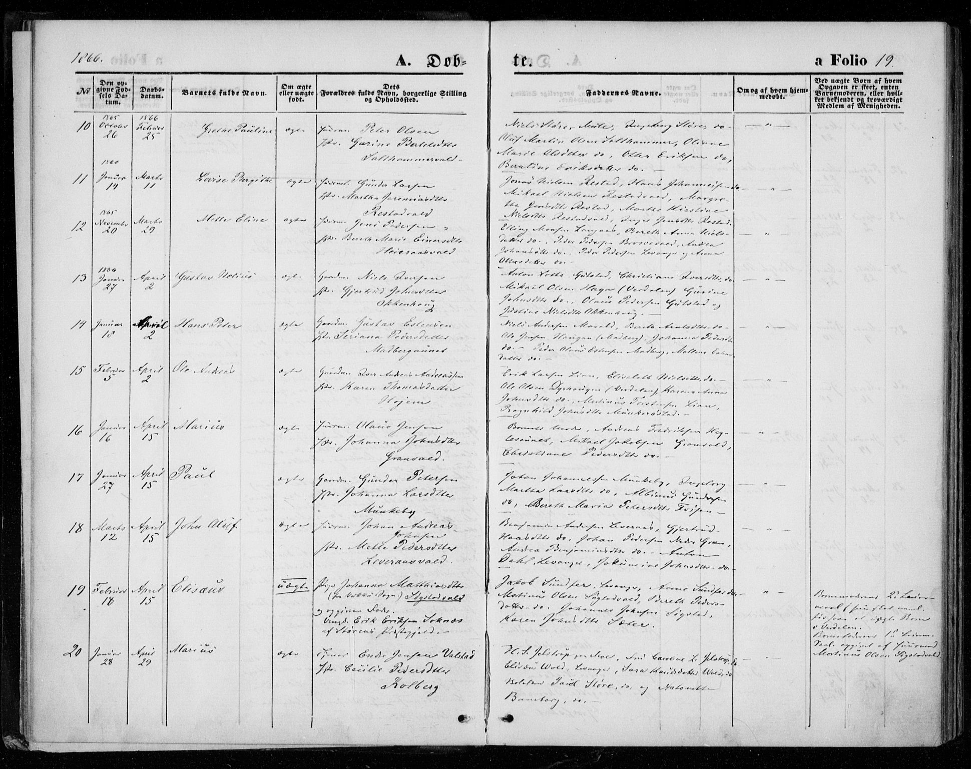 Ministerialprotokoller, klokkerbøker og fødselsregistre - Nord-Trøndelag, SAT/A-1458/721/L0206: Parish register (official) no. 721A01, 1864-1874, p. 19