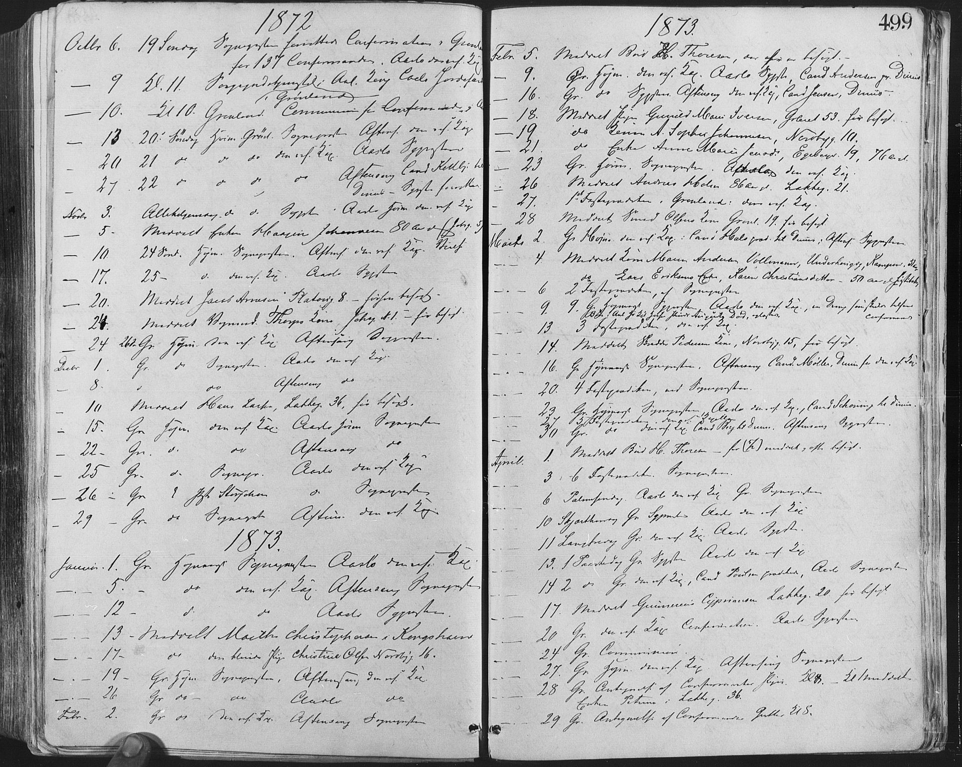 Grønland prestekontor Kirkebøker, AV/SAO-A-10848/F/Fa/L0004: Parish register (official) no. 4, 1869-1880, p. 499