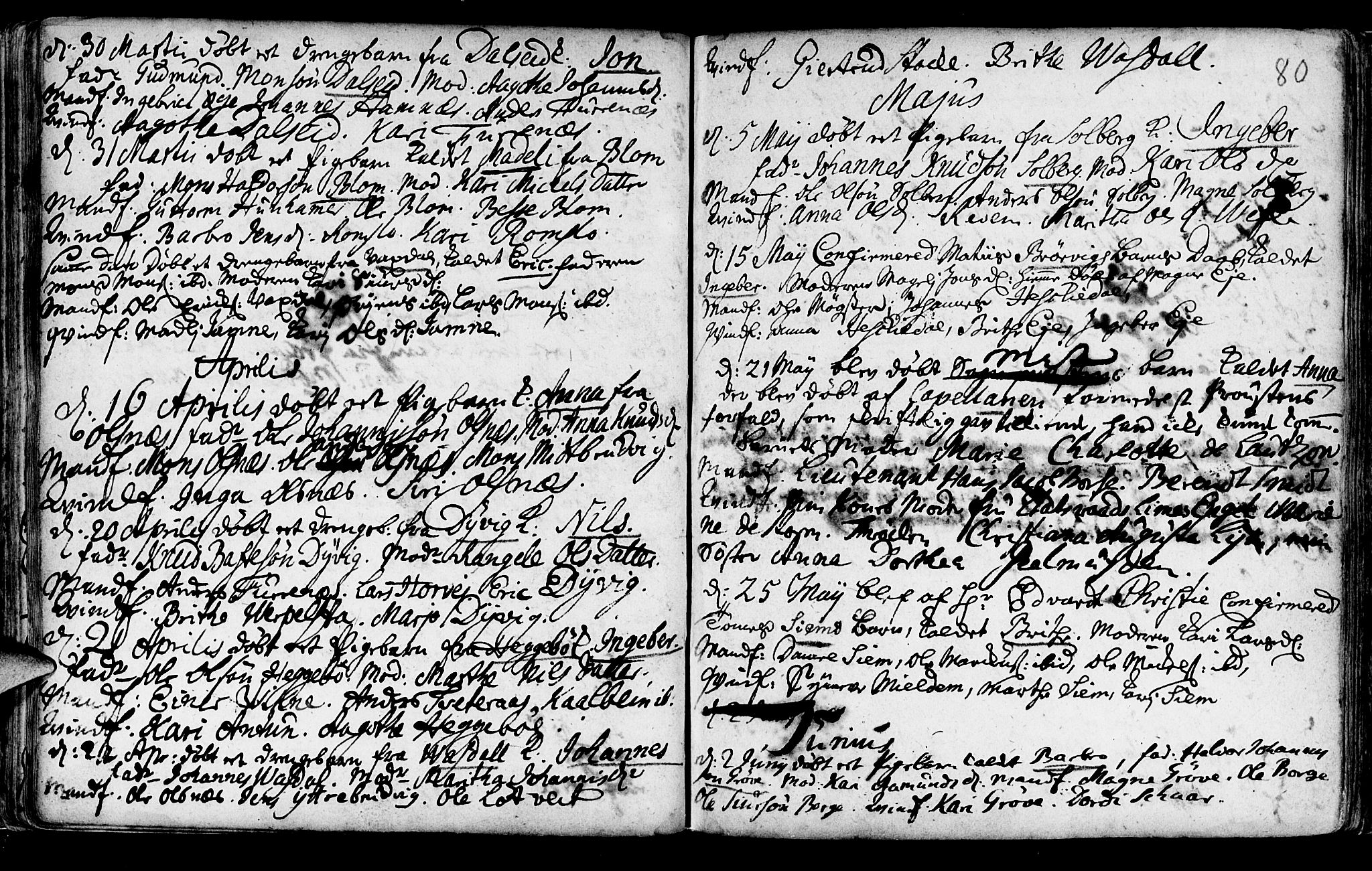 Haus sokneprestembete, SAB/A-75601/H/Haa: Parish register (official) no. A 5, 1733-1747, p. 80