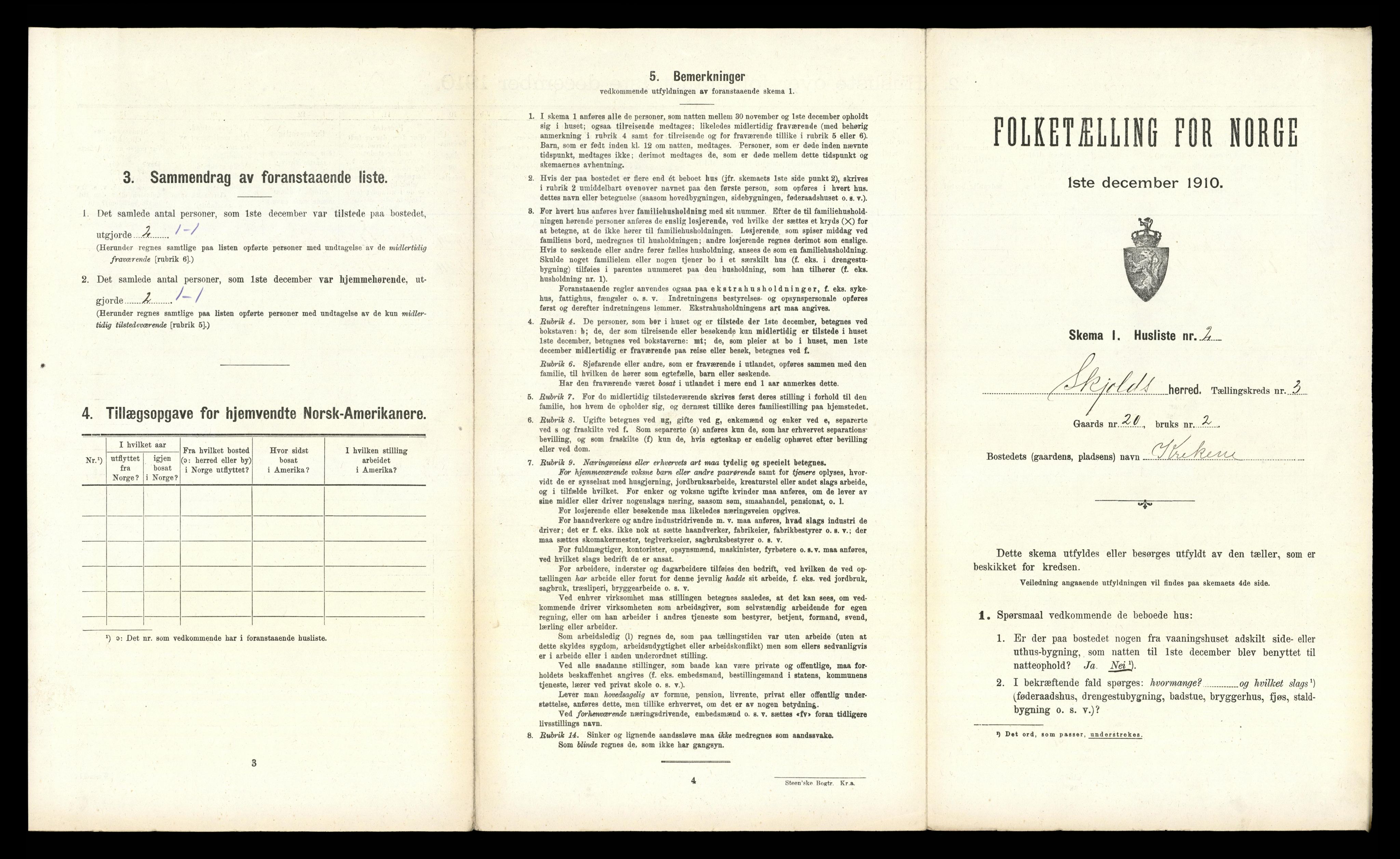RA, 1910 census for Skjold, 1910, p. 180