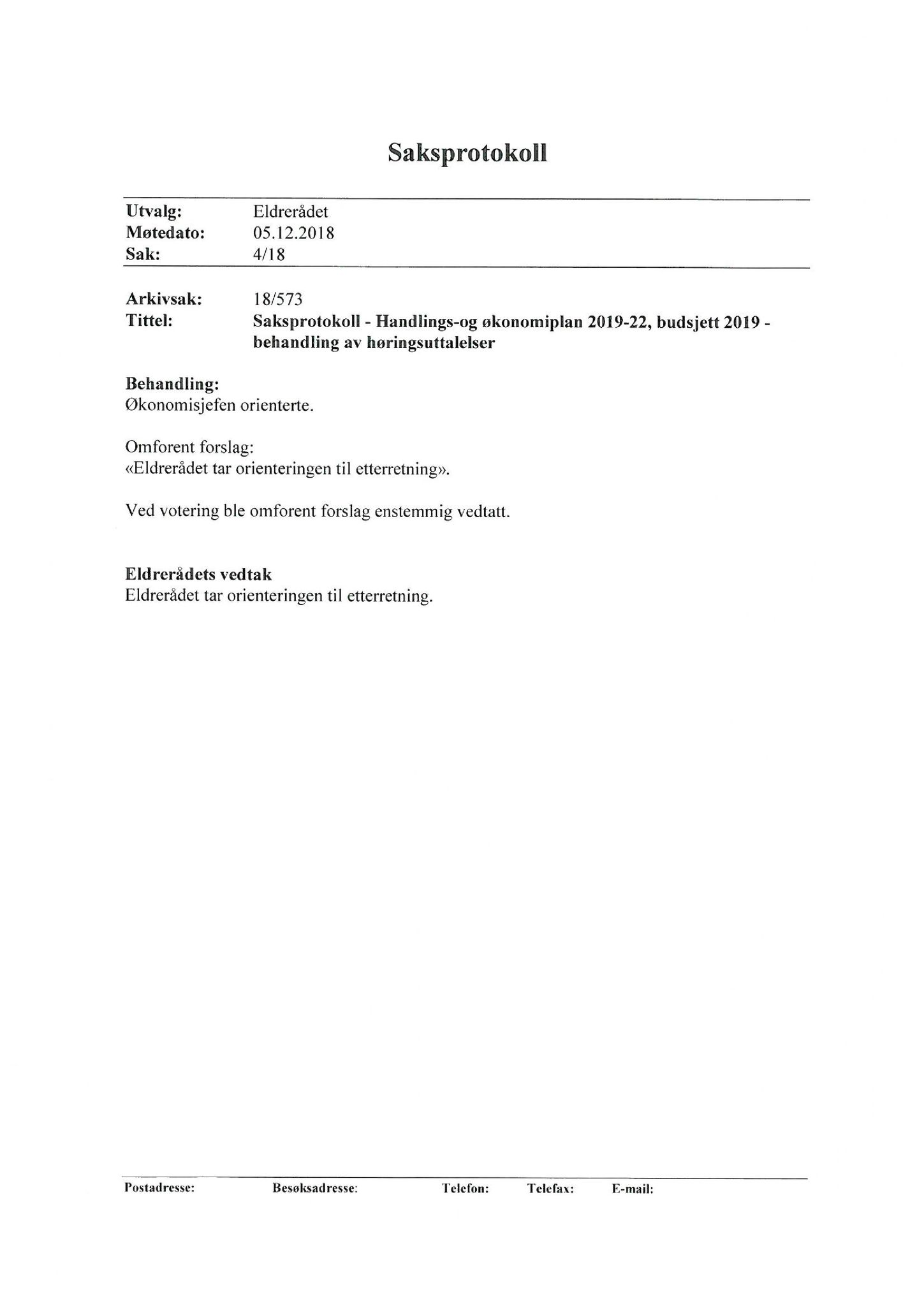 Klæbu Kommune, TRKO/KK/05-UOm/L010: Utvalg for omsorg - Møtedokumenter, 2019, p. 11