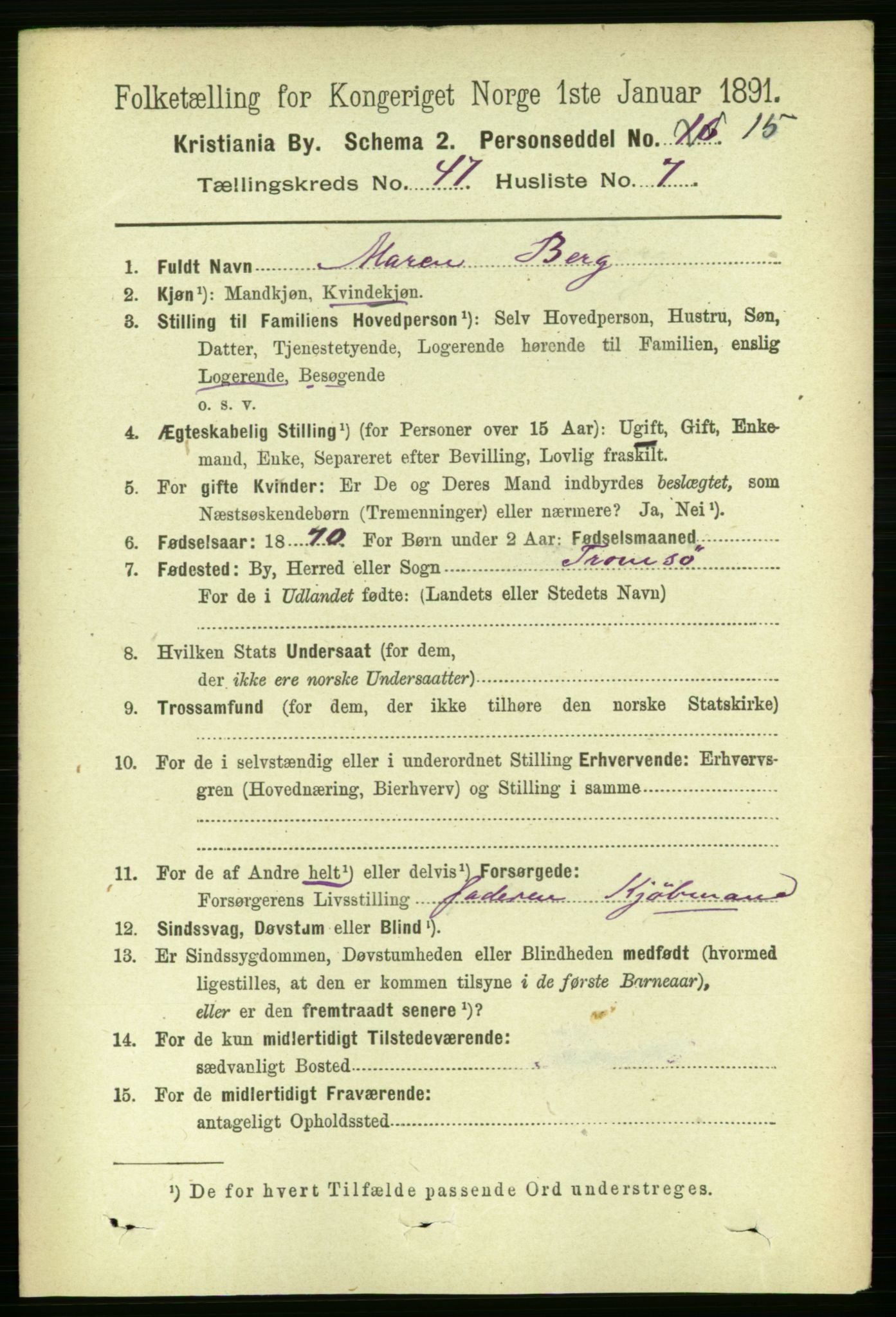 RA, 1891 census for 0301 Kristiania, 1891, p. 28266