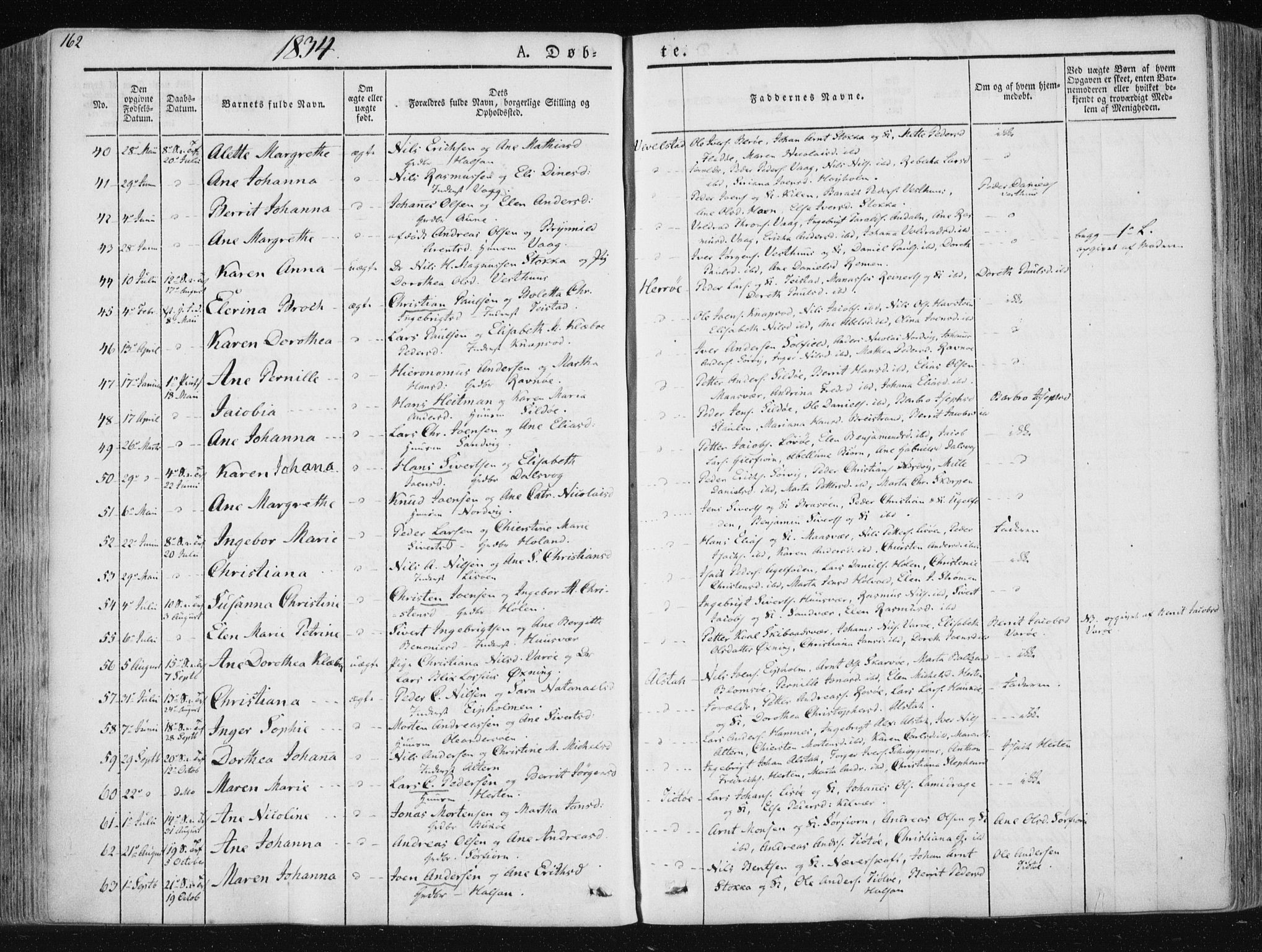 Ministerialprotokoller, klokkerbøker og fødselsregistre - Nordland, AV/SAT-A-1459/830/L0446: Parish register (official) no. 830A10, 1831-1865, p. 162