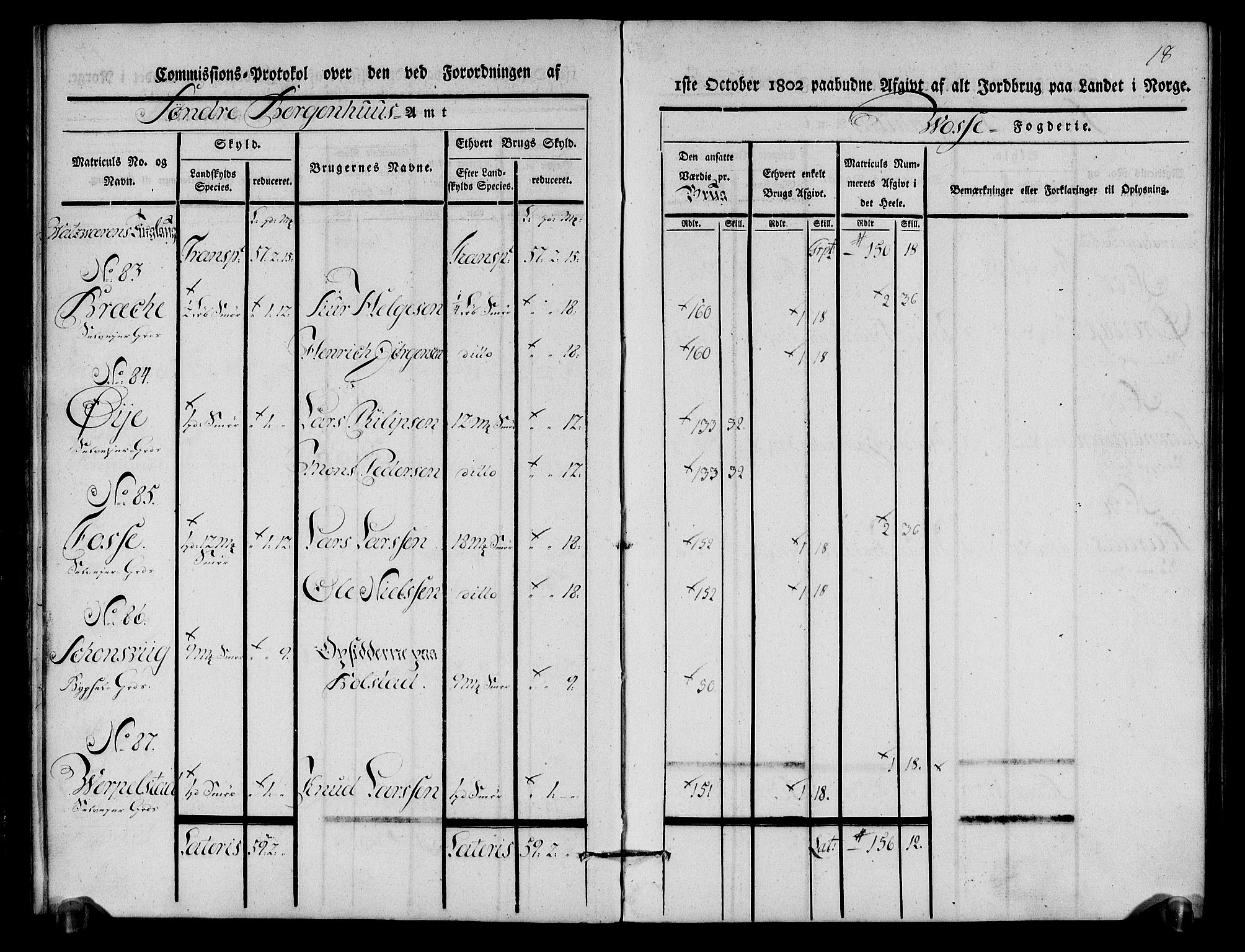 Rentekammeret inntil 1814, Realistisk ordnet avdeling, AV/RA-EA-4070/N/Ne/Nea/L0112: Nordhordland og Voss fogderi. Kommisjonsprotokoll for Voss, 1803, p. 19