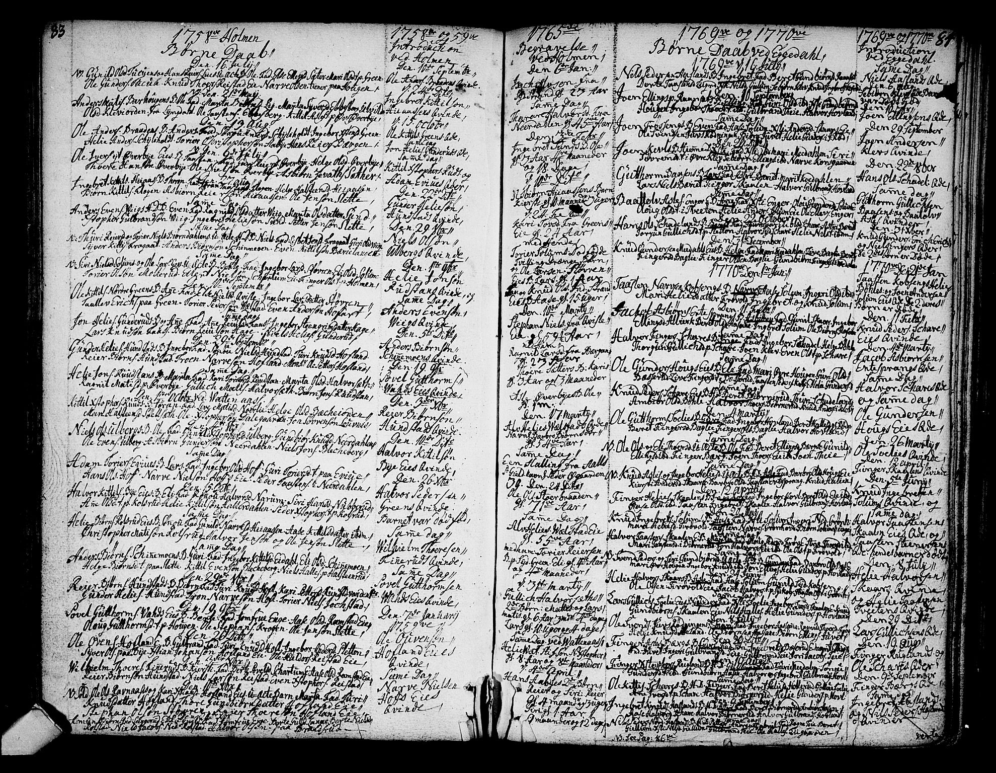 Sigdal kirkebøker, SAKO/A-245/F/Fa/L0001: Parish register (official) no. I 1, 1722-1777, p. 83-84