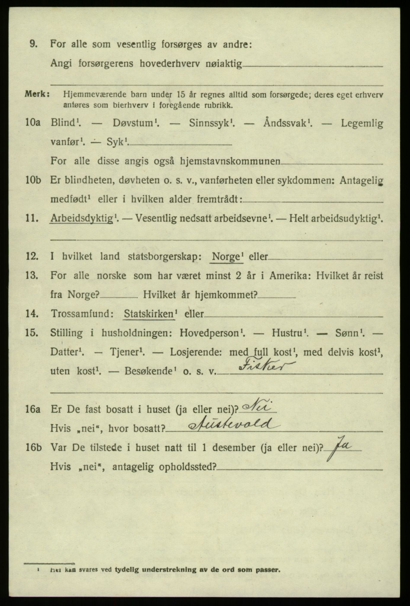 SAB, 1920 census for Hosanger, 1920, p. 1892