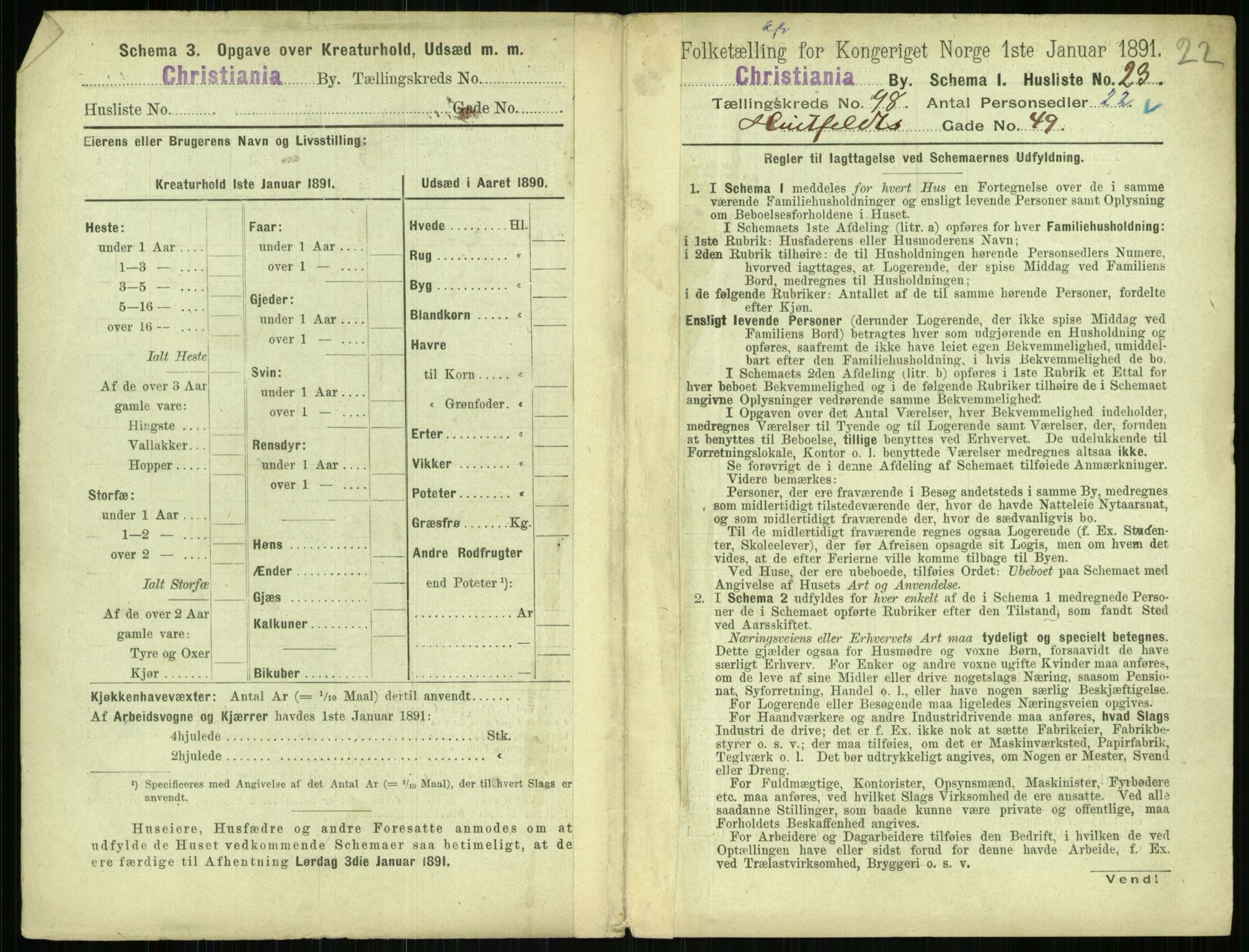 RA, 1891 census for 0301 Kristiania, 1891, p. 47695