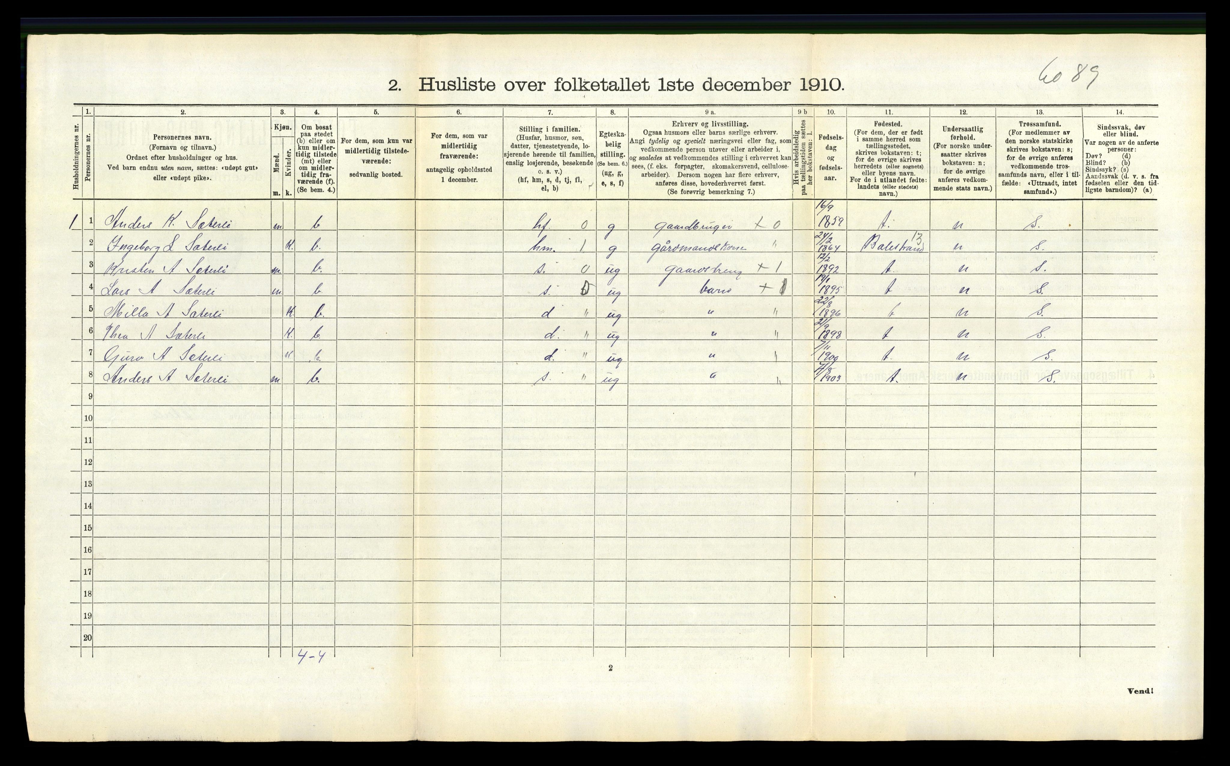 RA, 1910 census for Leikanger, 1910, p. 861