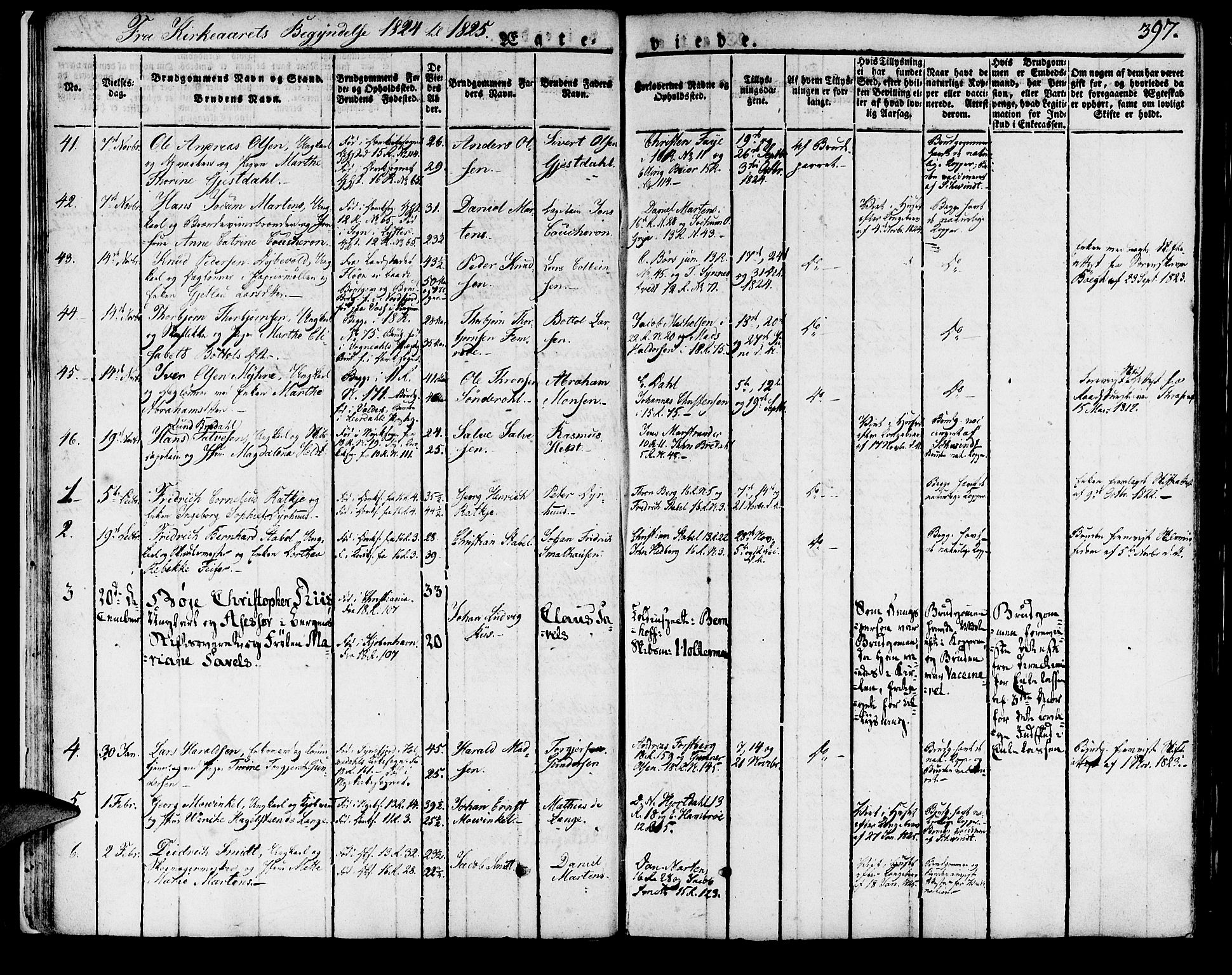 Domkirken sokneprestembete, SAB/A-74801/H/Haa/L0012: Parish register (official) no. A 12, 1821-1840, p. 397