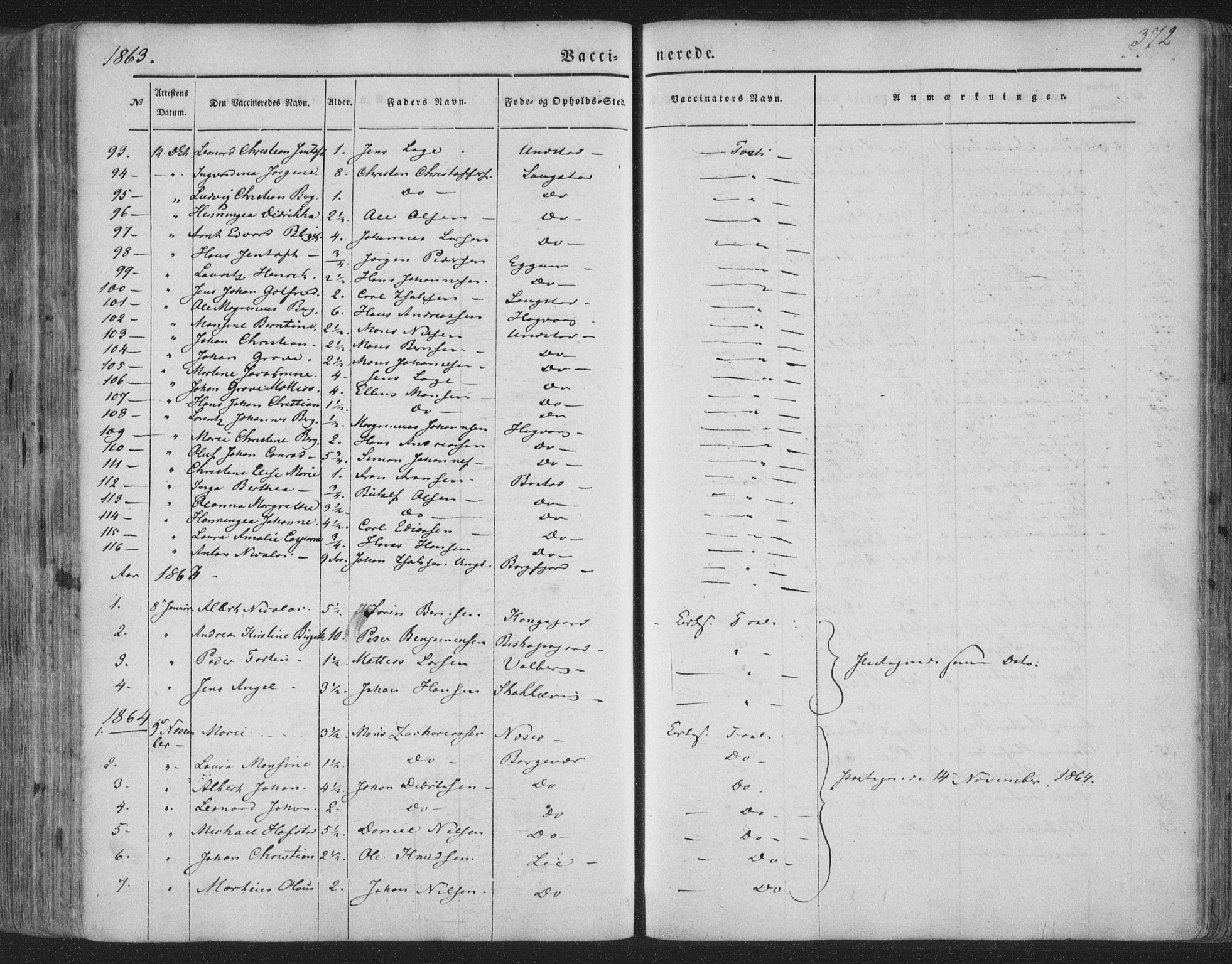 Ministerialprotokoller, klokkerbøker og fødselsregistre - Nordland, AV/SAT-A-1459/880/L1131: Parish register (official) no. 880A05, 1844-1868, p. 372