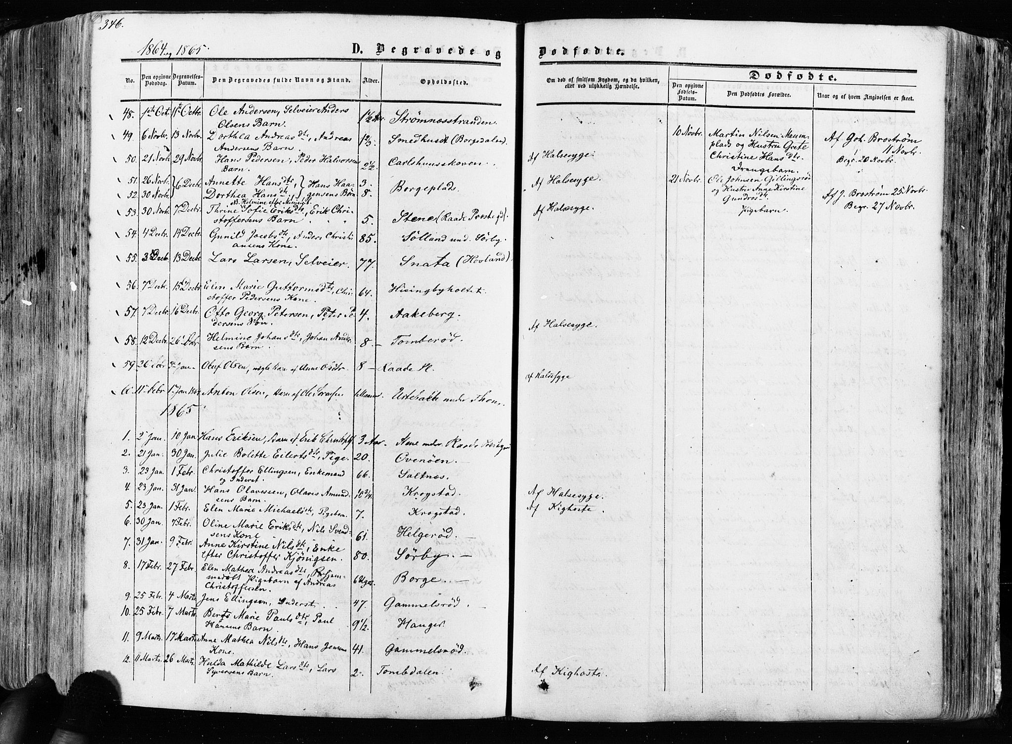 Råde prestekontor kirkebøker, AV/SAO-A-2009/F/Fa/L0006: Parish register (official) no. 6, 1854-1877, p. 346