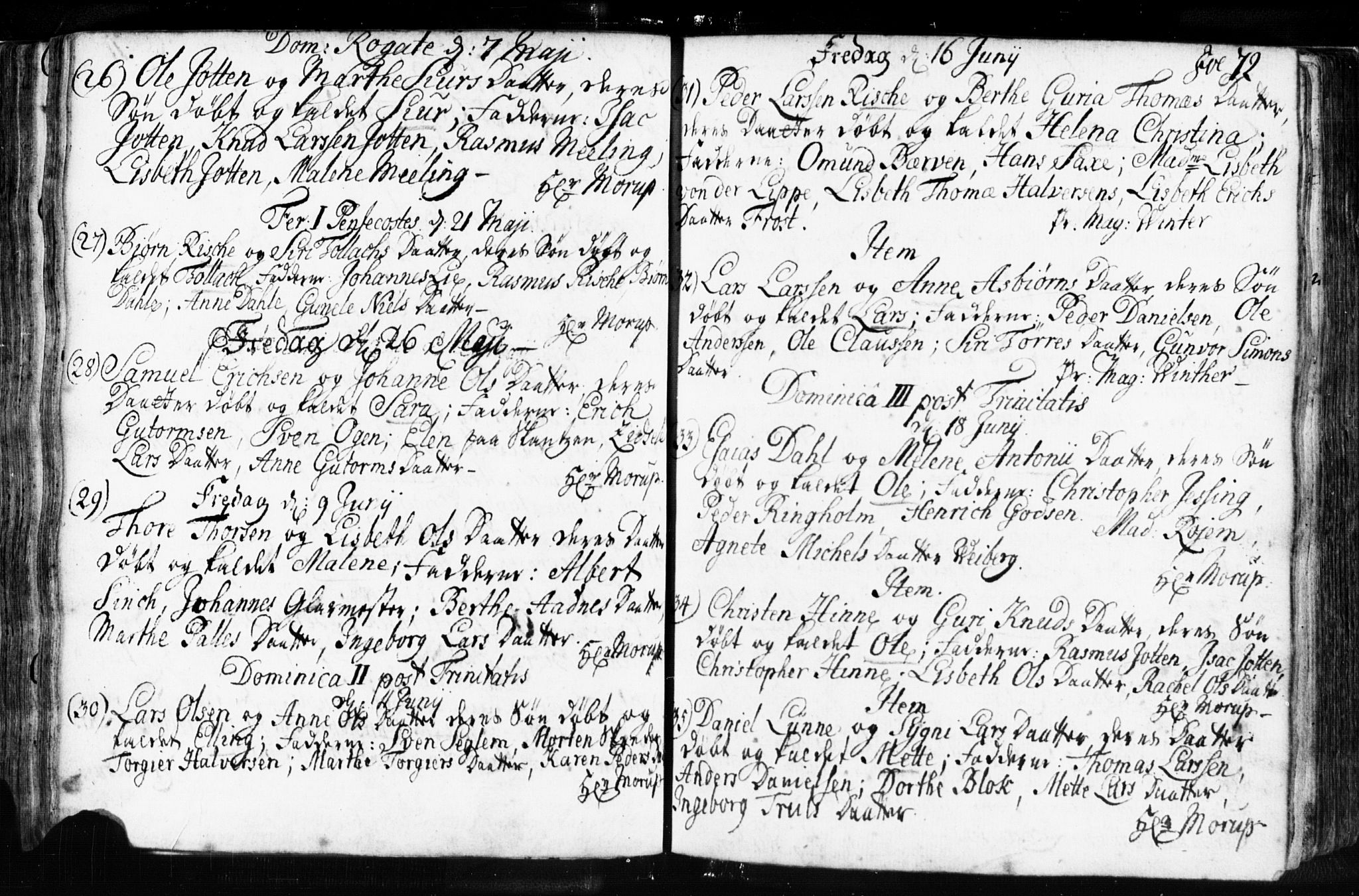 Domkirken sokneprestkontor, AV/SAST-A-101812/001/30/30BB/L0003: Parish register (copy) no. B 3, 1733-1751, p. 72