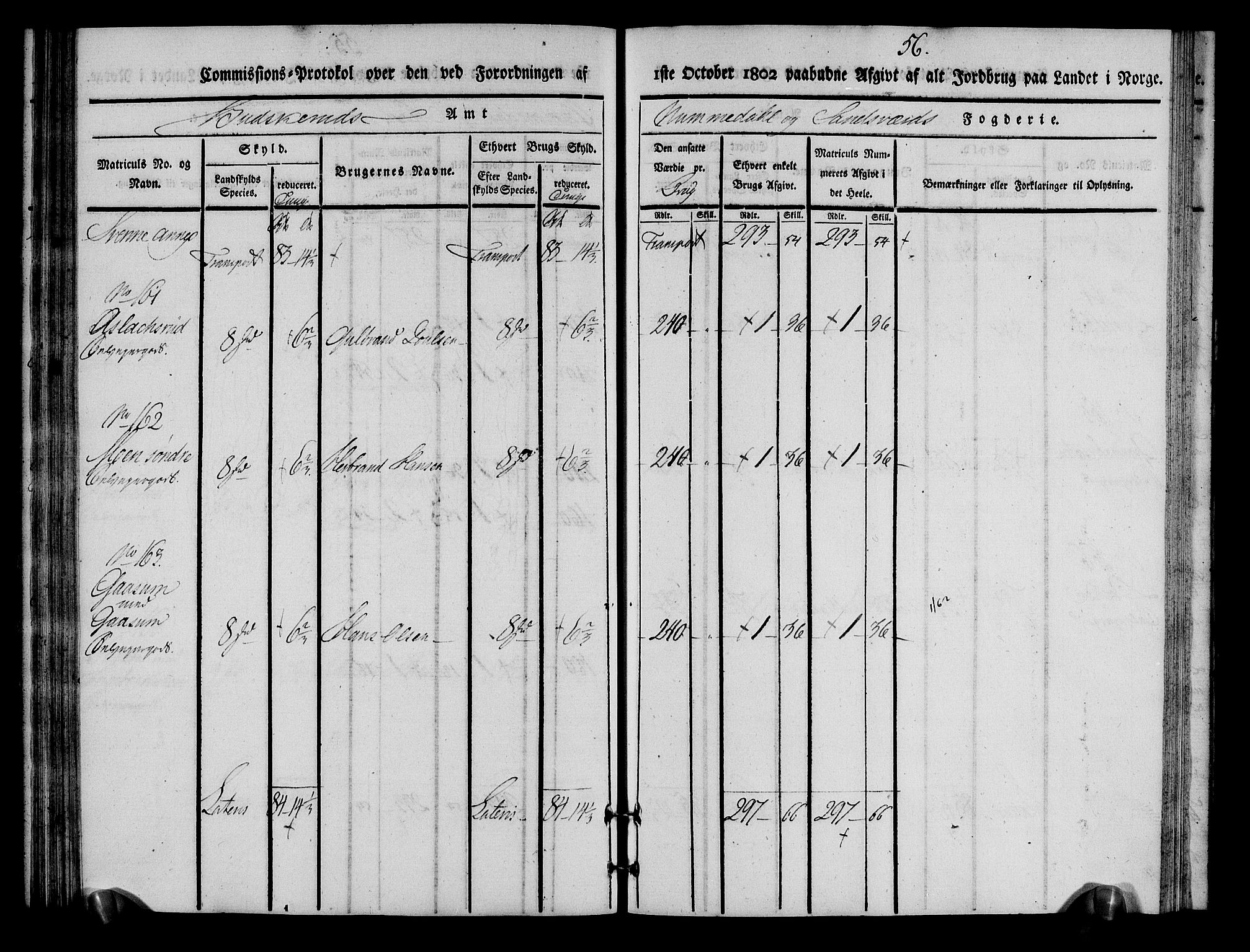 Rentekammeret inntil 1814, Realistisk ordnet avdeling, AV/RA-EA-4070/N/Ne/Nea/L0055: Numedal og Sandsvær fogderi. Kommisjonsprotokoll for Flesberg prestegjeld, 1803, p. 57