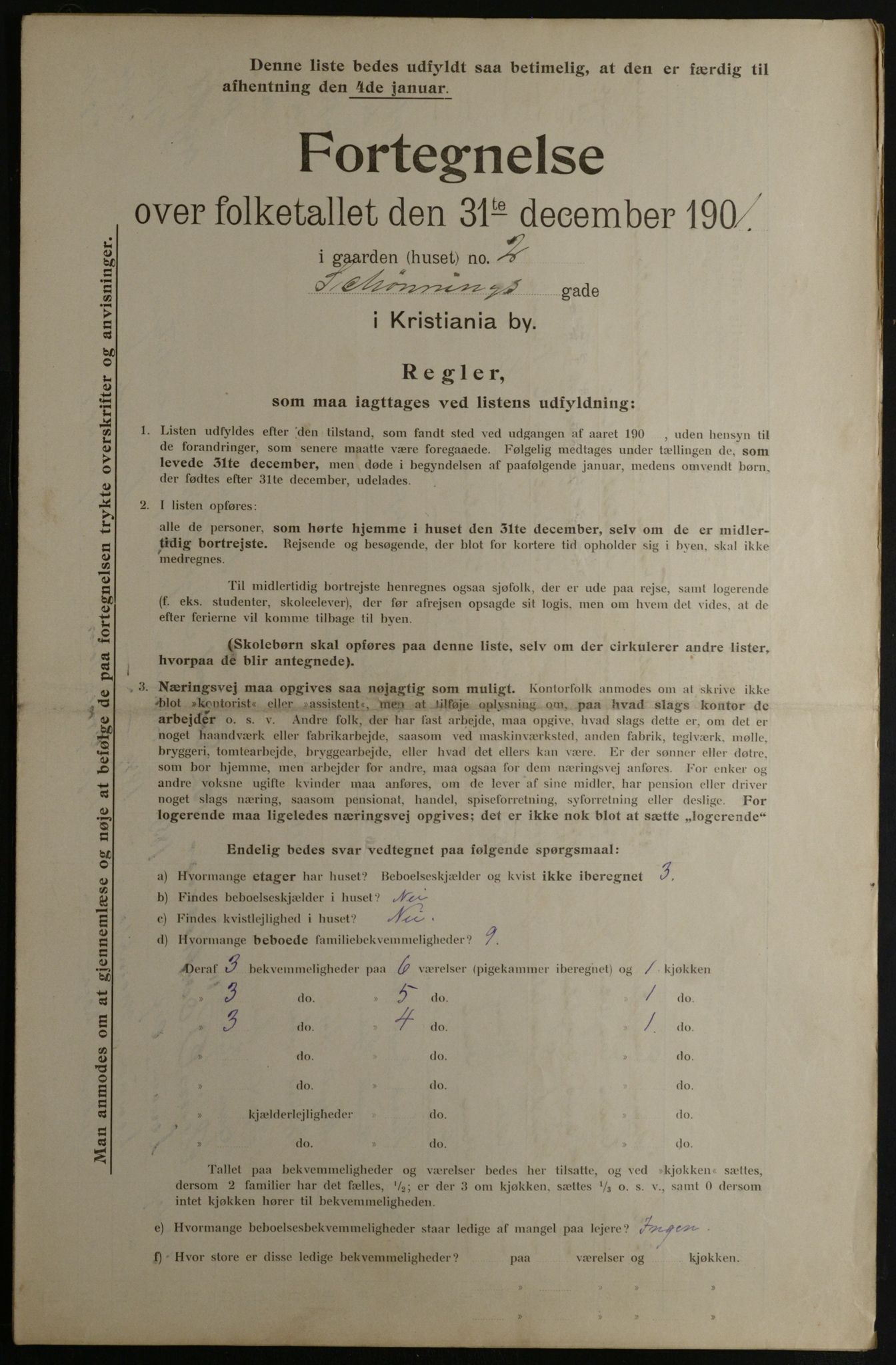 OBA, Municipal Census 1901 for Kristiania, 1901, p. 14395