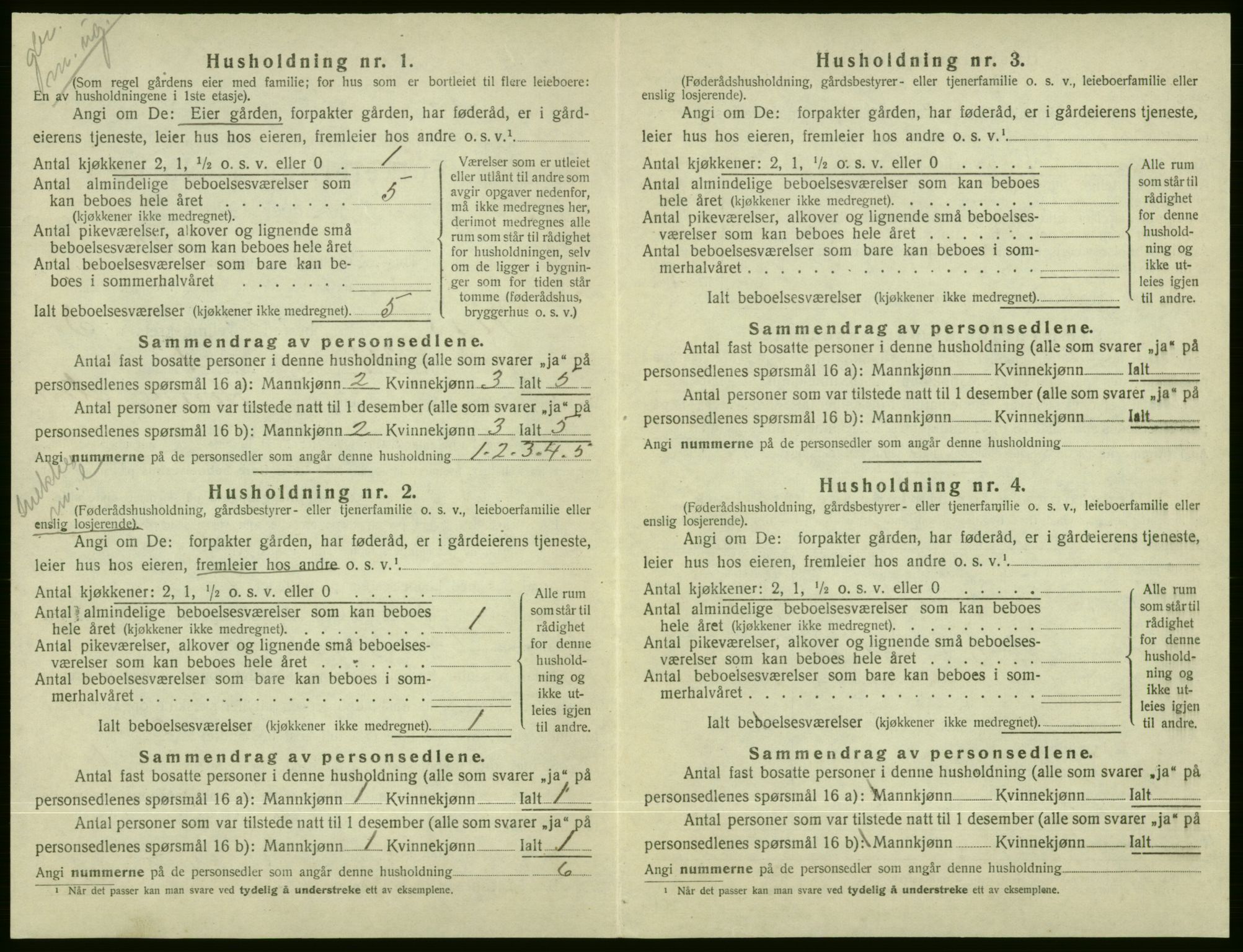 SAB, 1920 census for Voss, 1920, p. 390