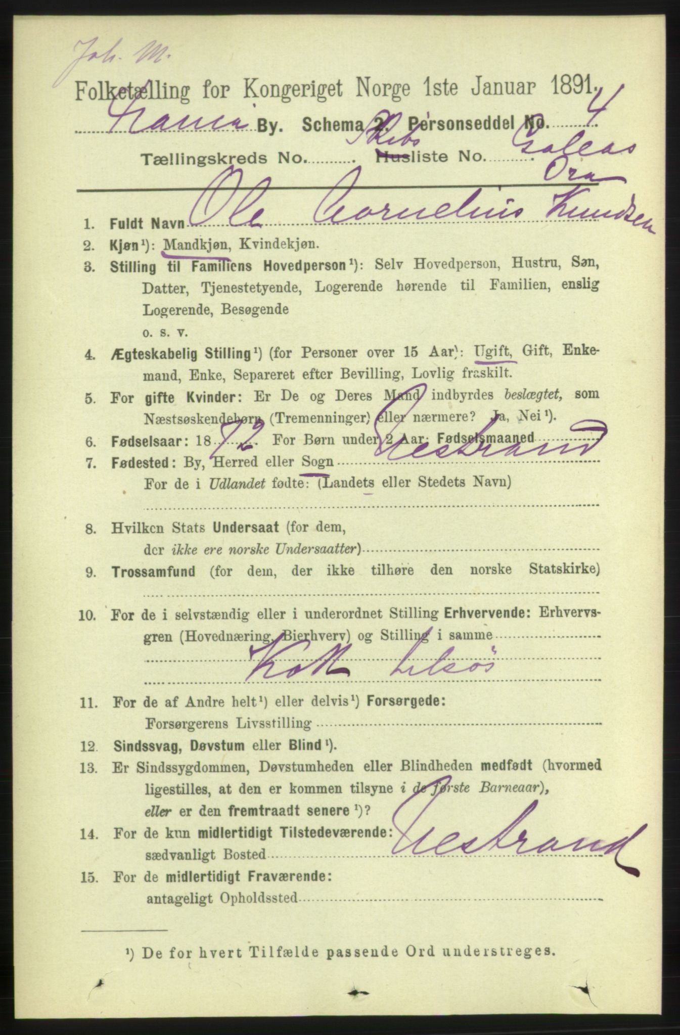 RA, 1891 census for 0301 Kristiania, 1891, p. 27928