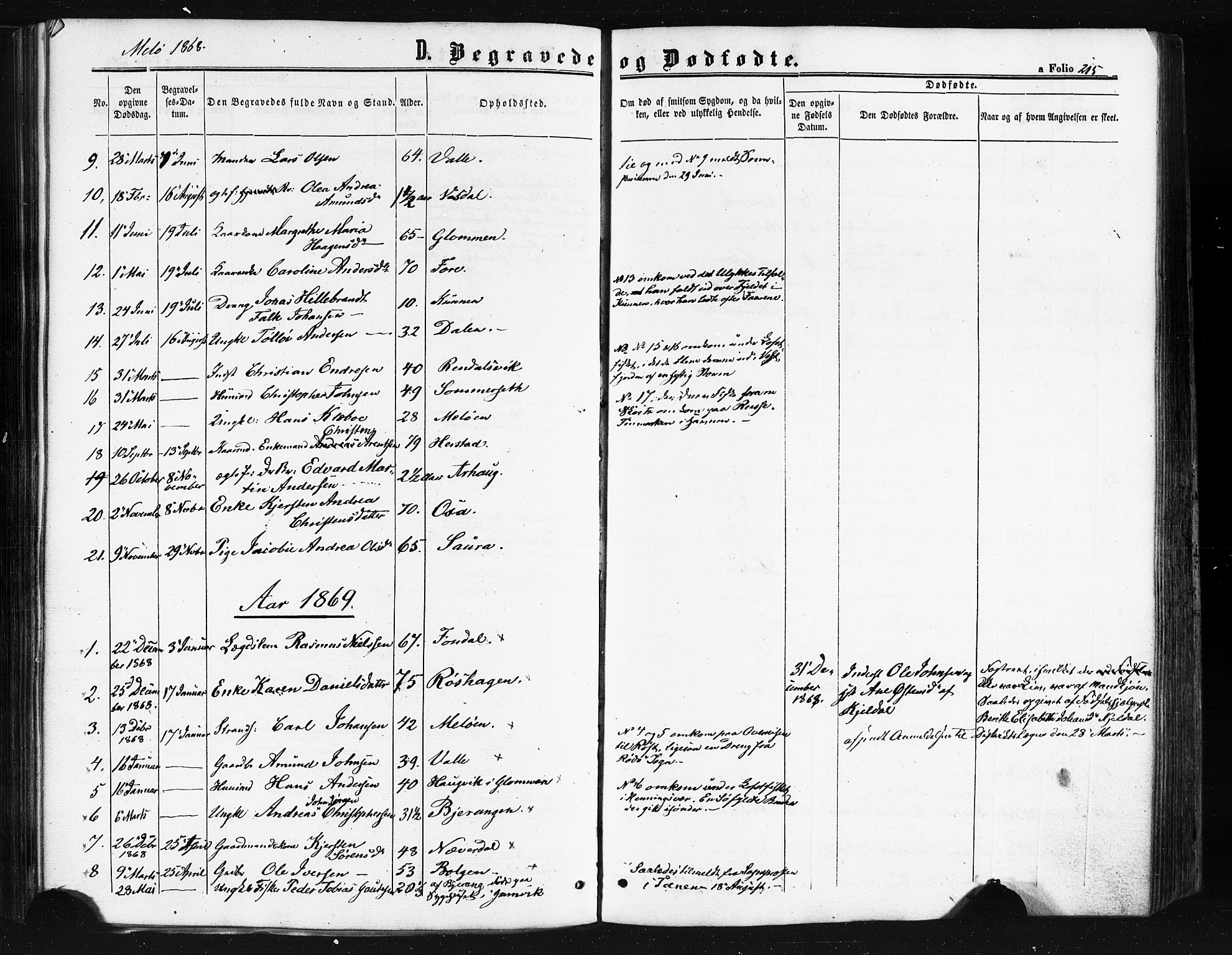 Ministerialprotokoller, klokkerbøker og fødselsregistre - Nordland, SAT/A-1459/841/L0607: Parish register (official) no. 841A11 /2, 1863-1877, p. 215