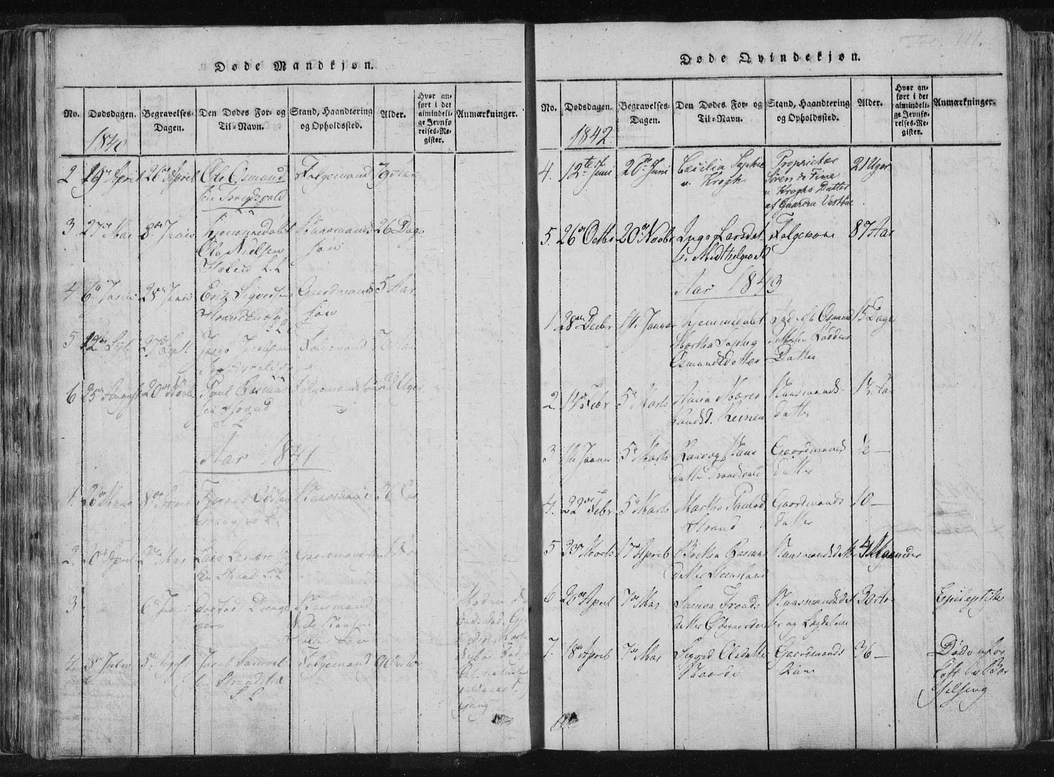 Vikedal sokneprestkontor, SAST/A-101840/01/IV: Parish register (official) no. A 4, 1816-1850, p. 111