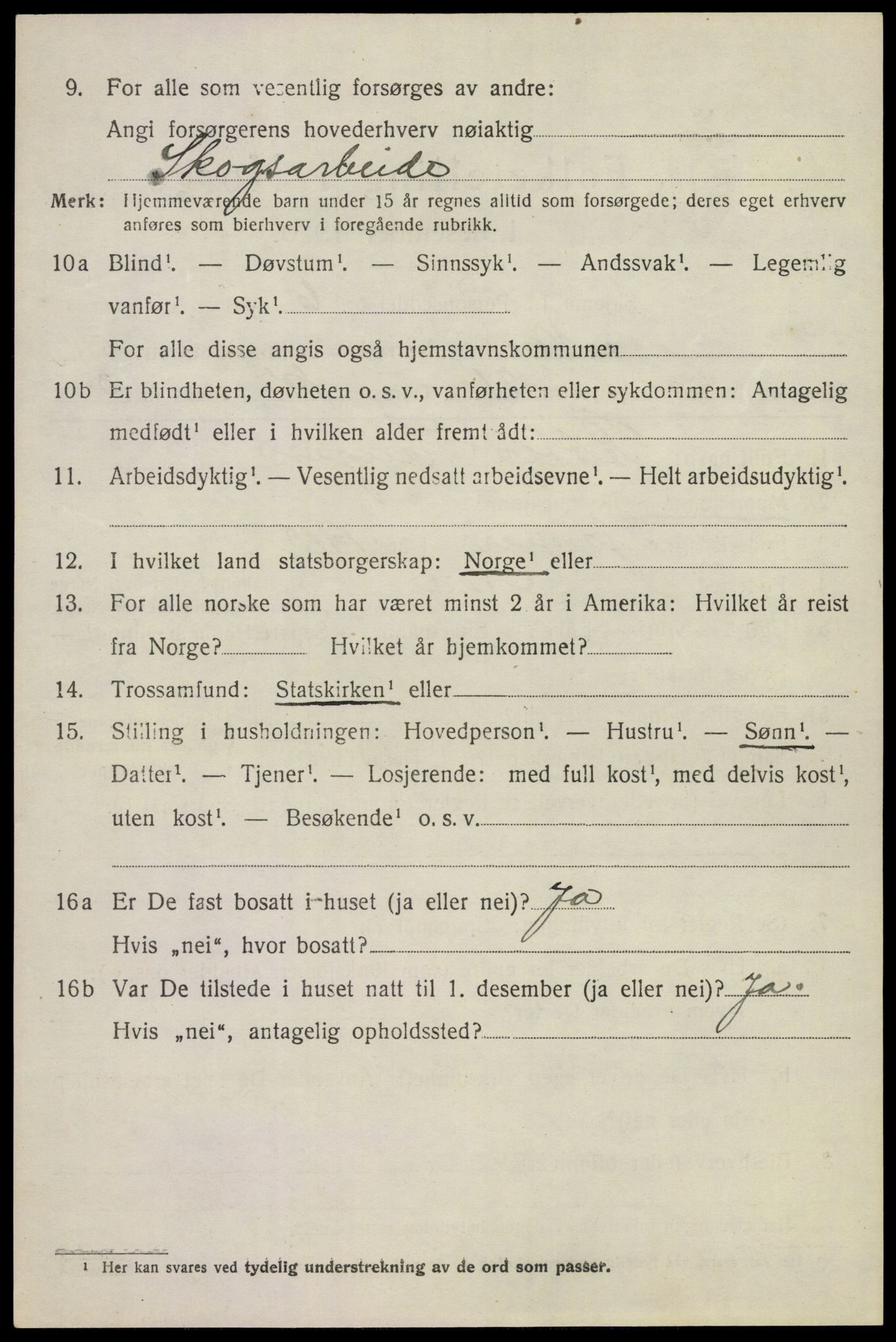 SAKO, 1920 census for Nore, 1920, p. 2475