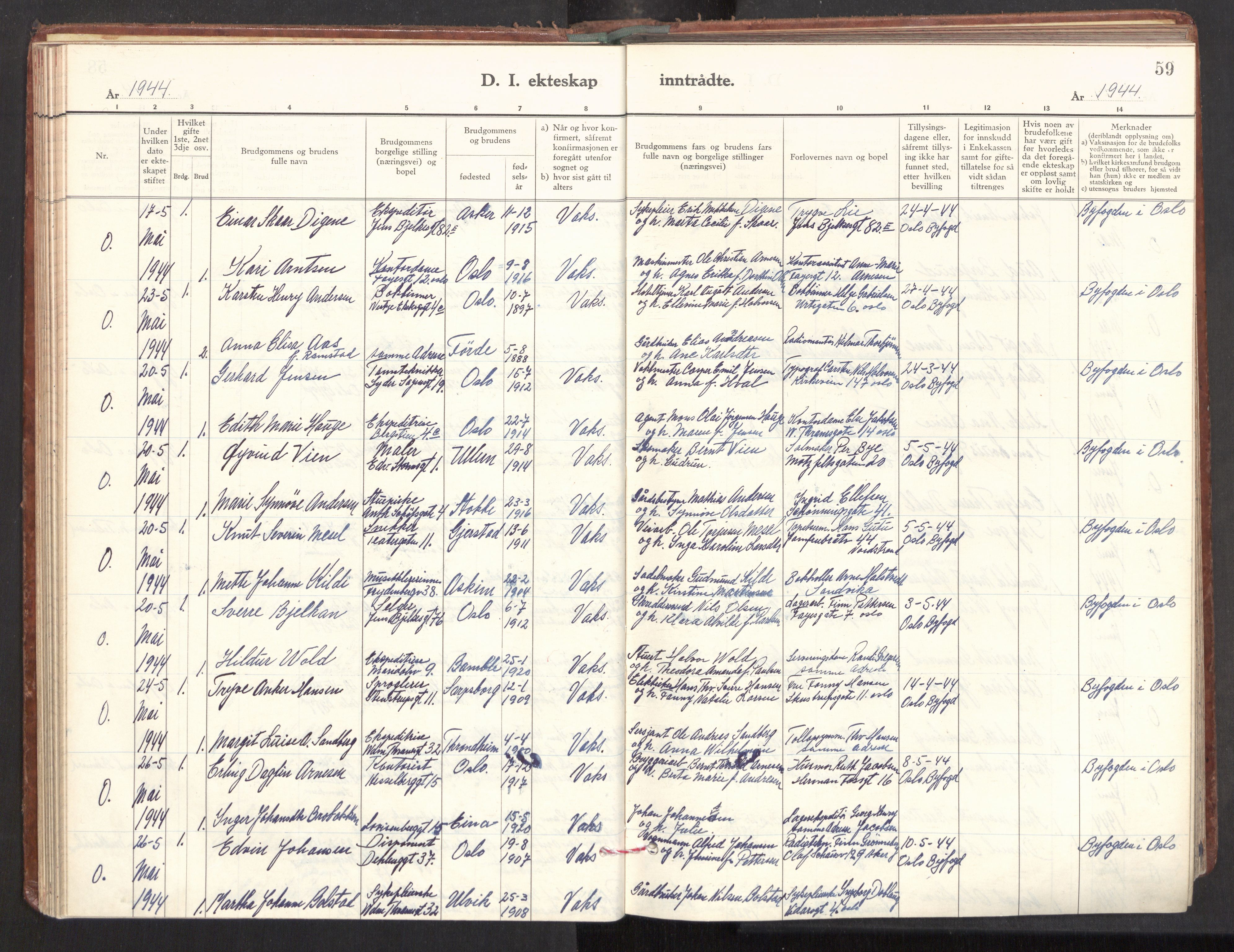 Gamle Aker prestekontor Kirkebøker, AV/SAO-A-10617a/F/L0022: Parish register (official) no. 22, 1941-1952, p. 59