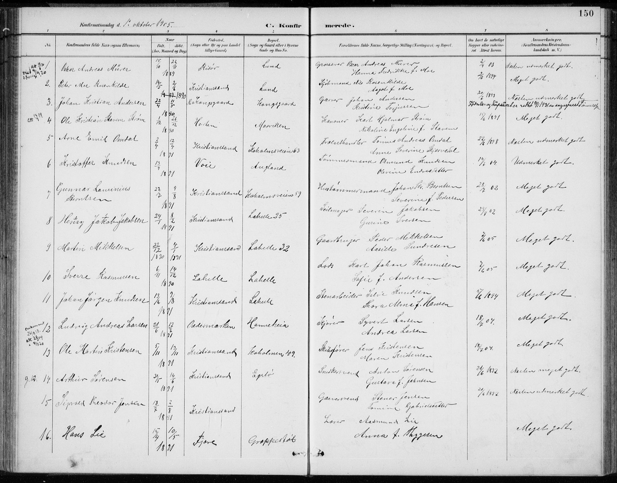 Oddernes sokneprestkontor, AV/SAK-1111-0033/F/Fa/Faa/L0010: Parish register (official) no. A 10, 1897-1911, p. 150