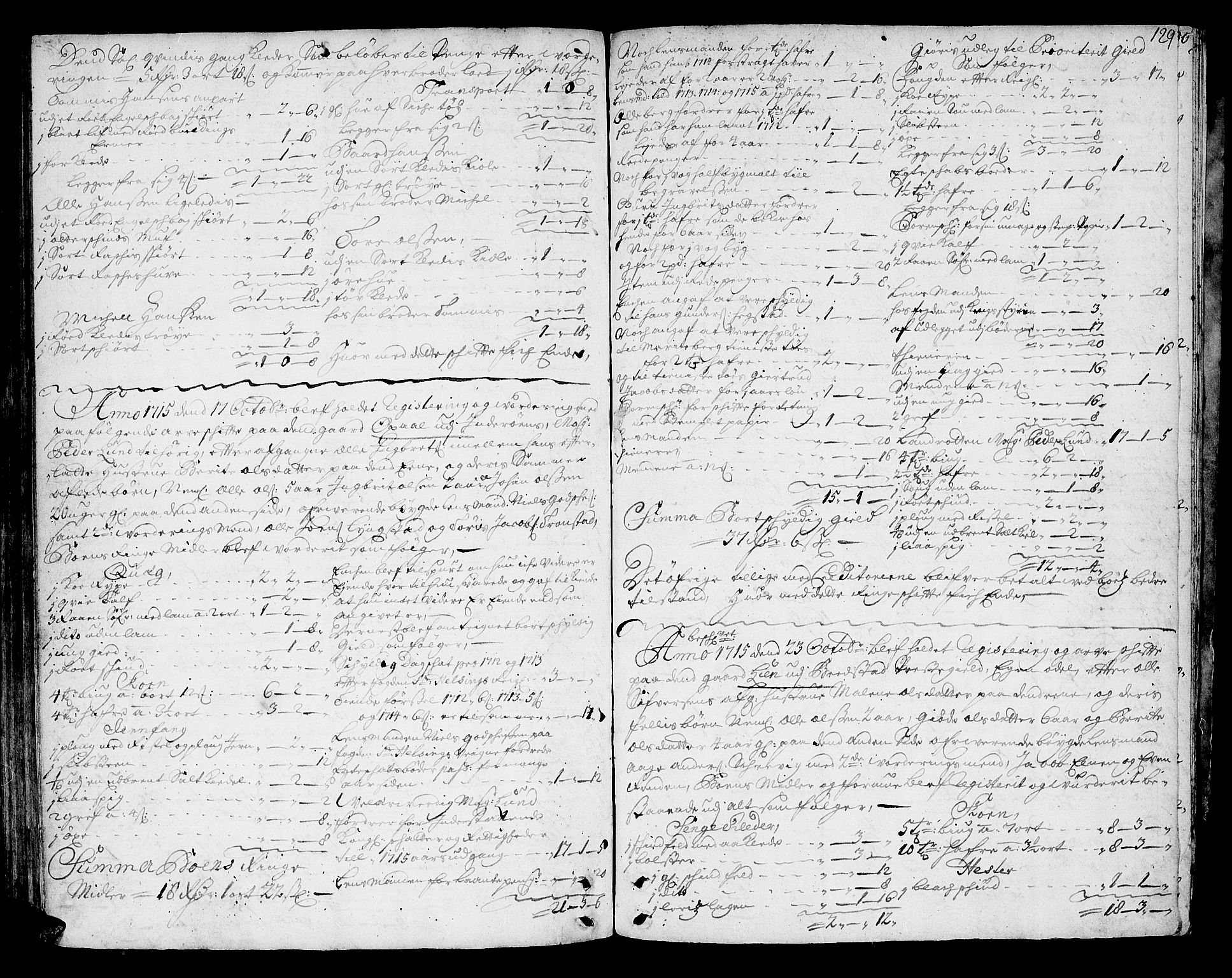 Inderøy sorenskriveri, AV/SAT-A-4147/1/3/3A/L0004: Skifteprotokoll, 1710-1716, p. 128b-129a