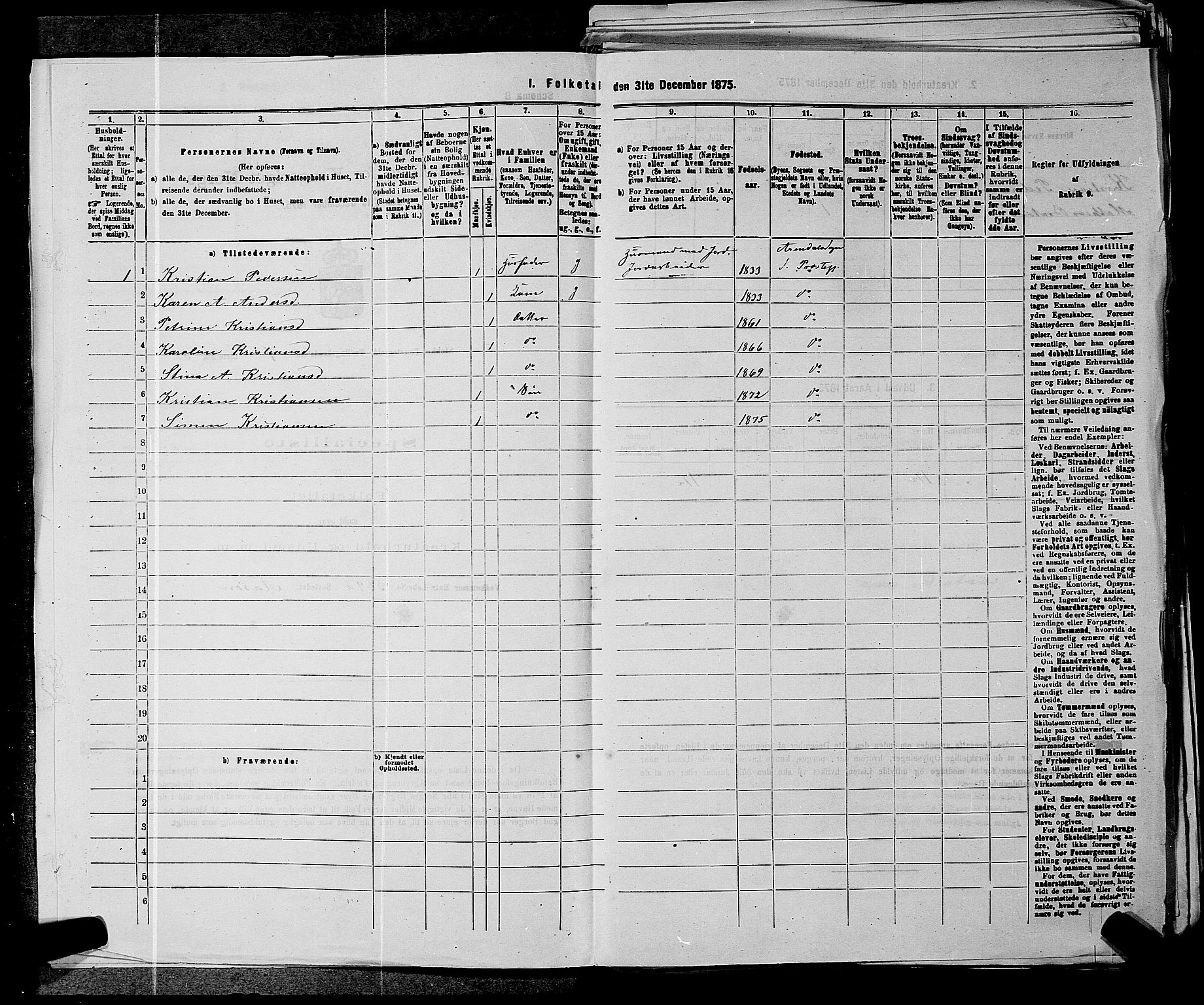 SAKO, 1875 census for 0720P Stokke, 1875, p. 1511