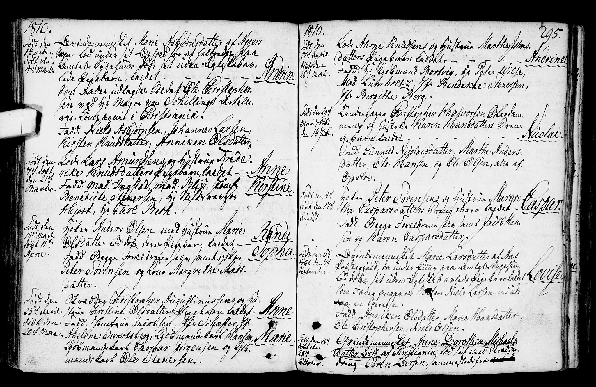 Gamlebyen prestekontor Kirkebøker, SAO/A-10884/F/Fa/L0001: Parish register (official) no. 1, 1734-1818, p. 295