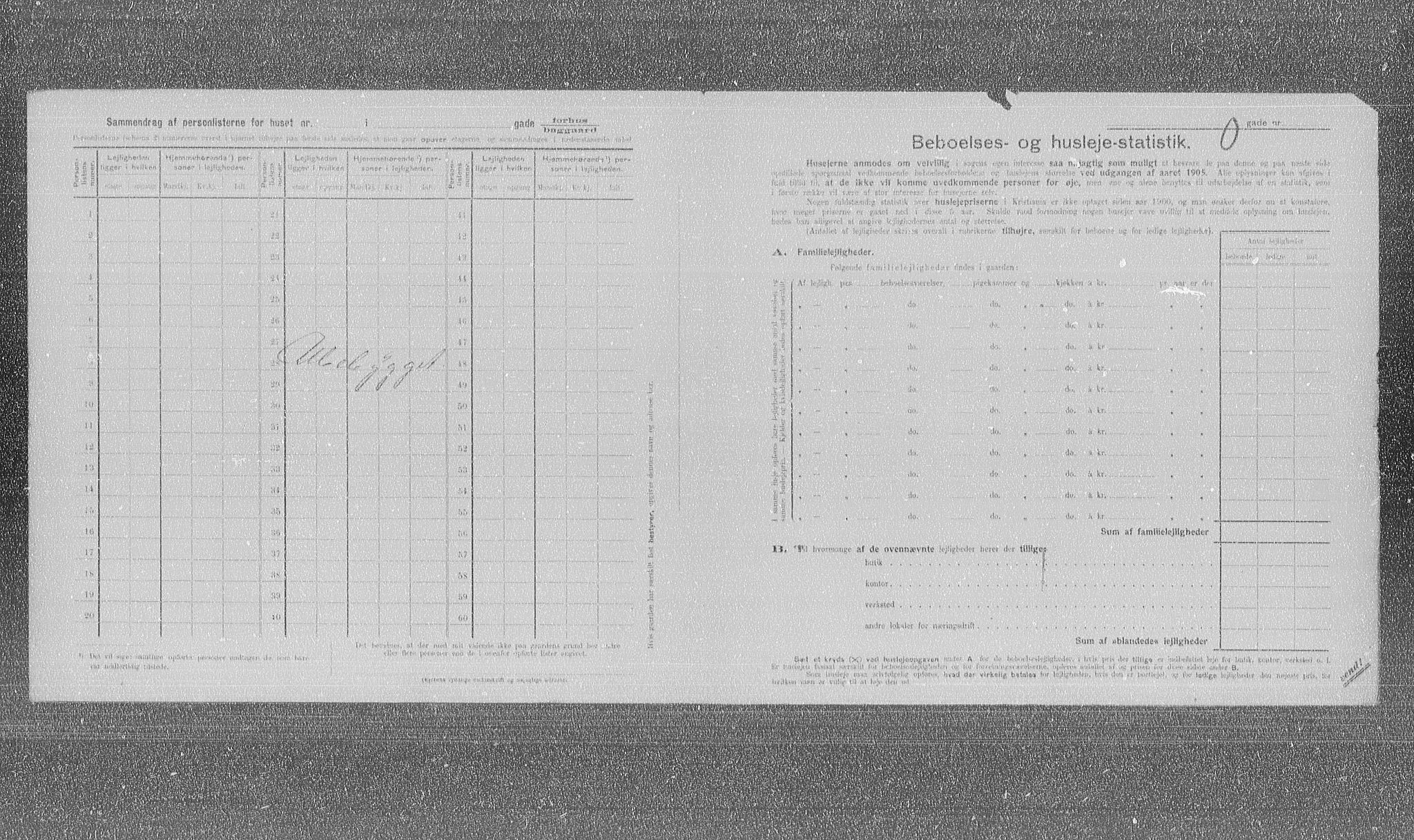 OBA, Municipal Census 1905 for Kristiania, 1905, p. 34604