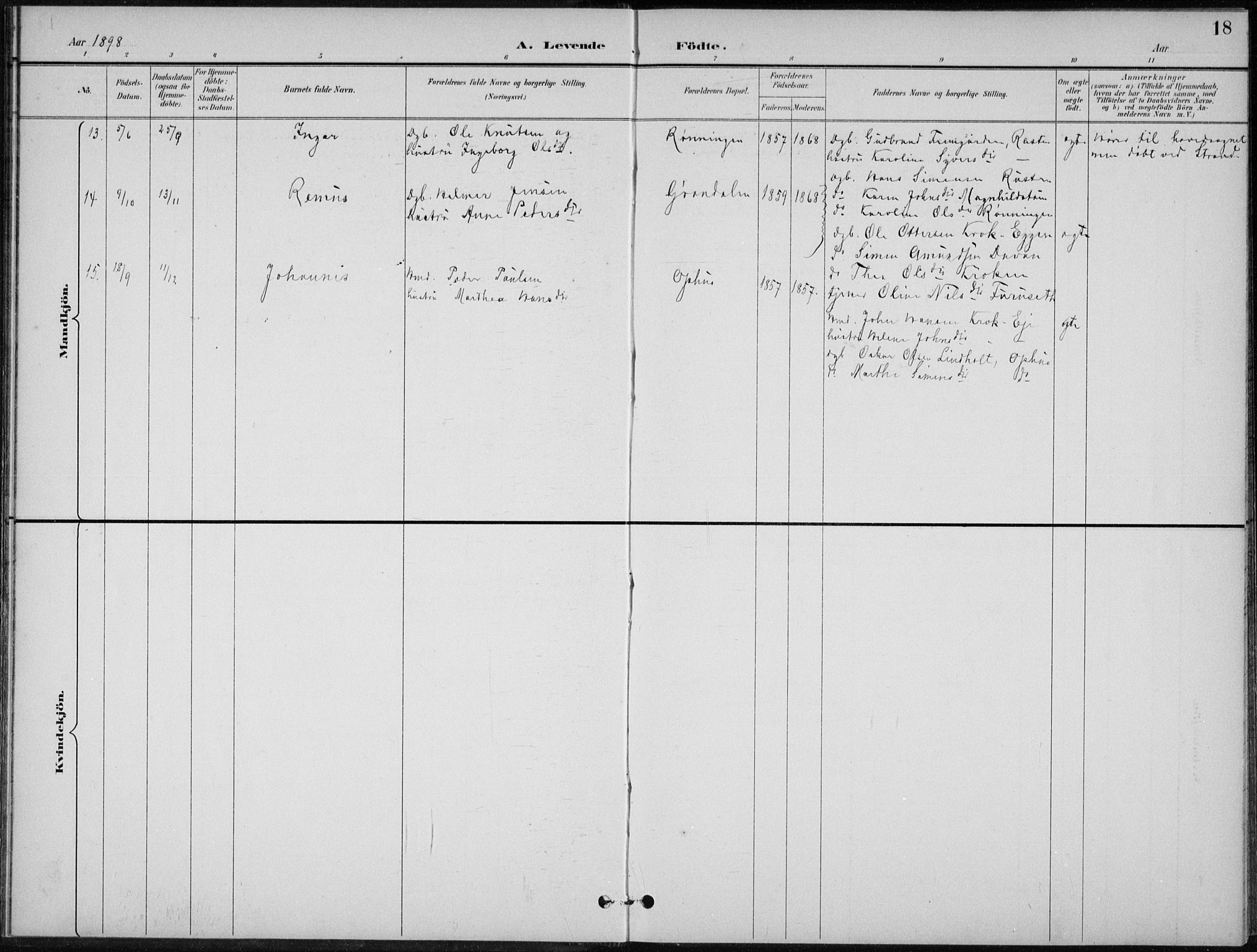 Stor-Elvdal prestekontor, AV/SAH-PREST-052/H/Ha/Hab/L0004: Parish register (copy) no. 4, 1895-1938, p. 18